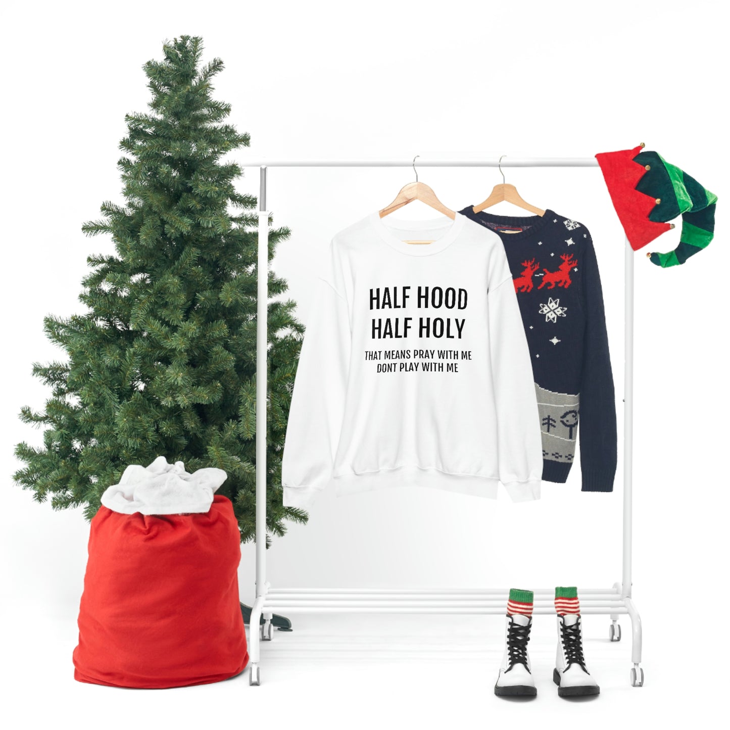 “Half Hood Half Holy” Unisex Heavy Blend™ Crewneck Sweatshirt