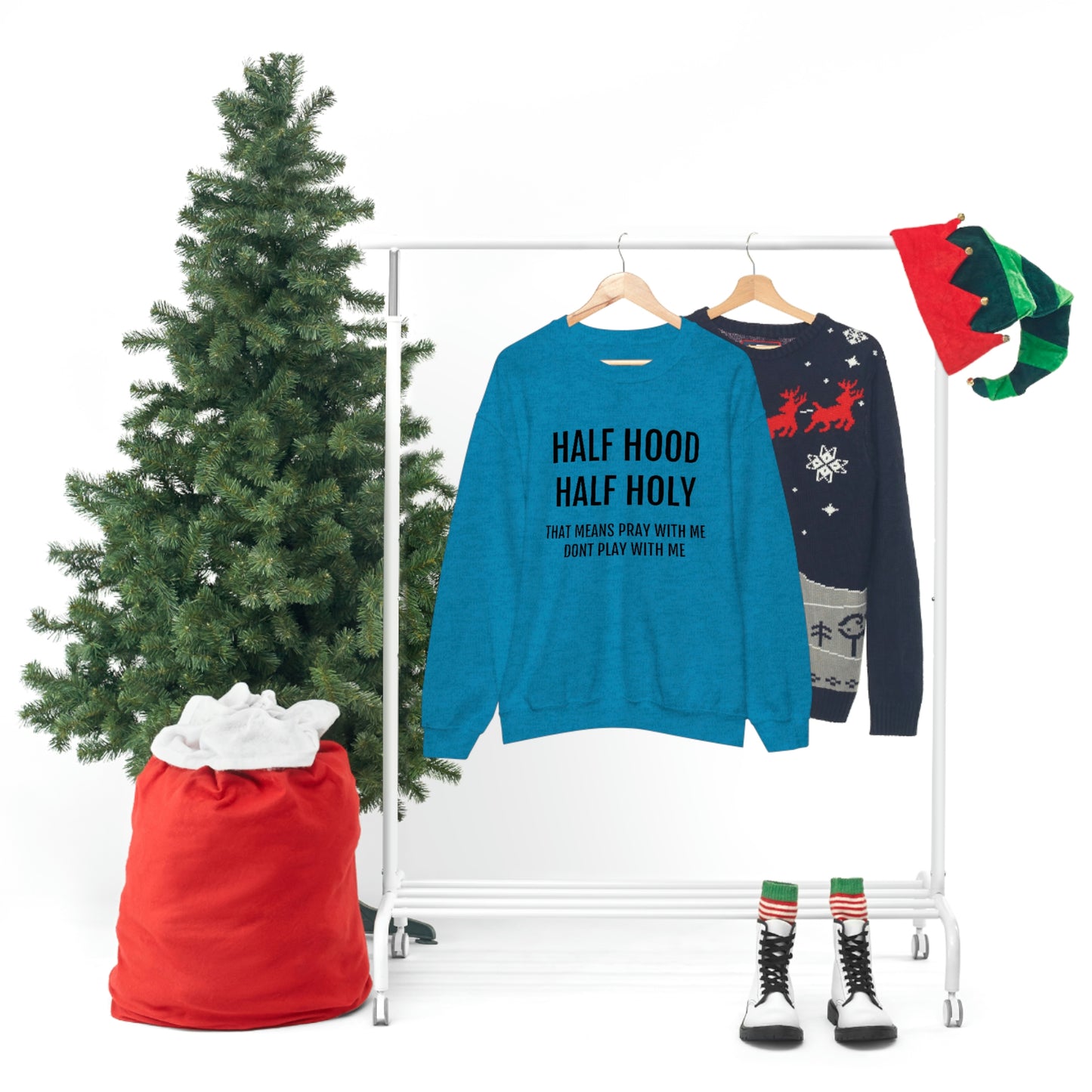 “Half Hood Half Holy” Unisex Heavy Blend™ Crewneck Sweatshirt