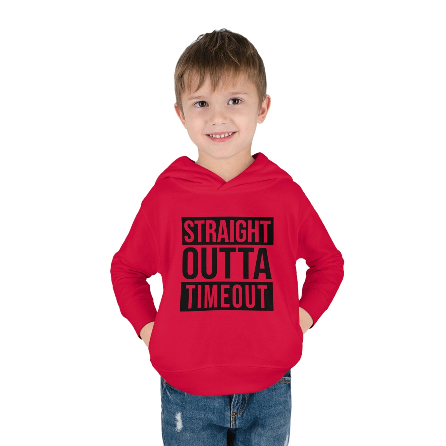"Straight Outta Timeout" Toddler Pullover Fleece Hoodie (2T-6T)