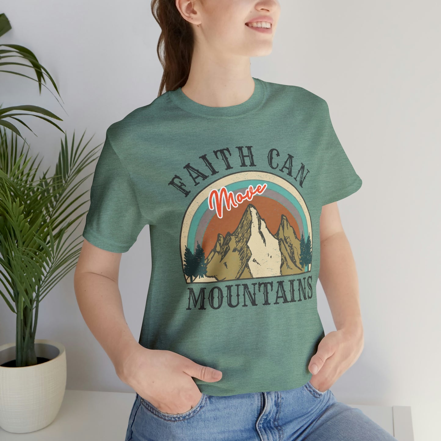 "Faith Can Move Mountains" Bella Canvas Short Sleeve Tee