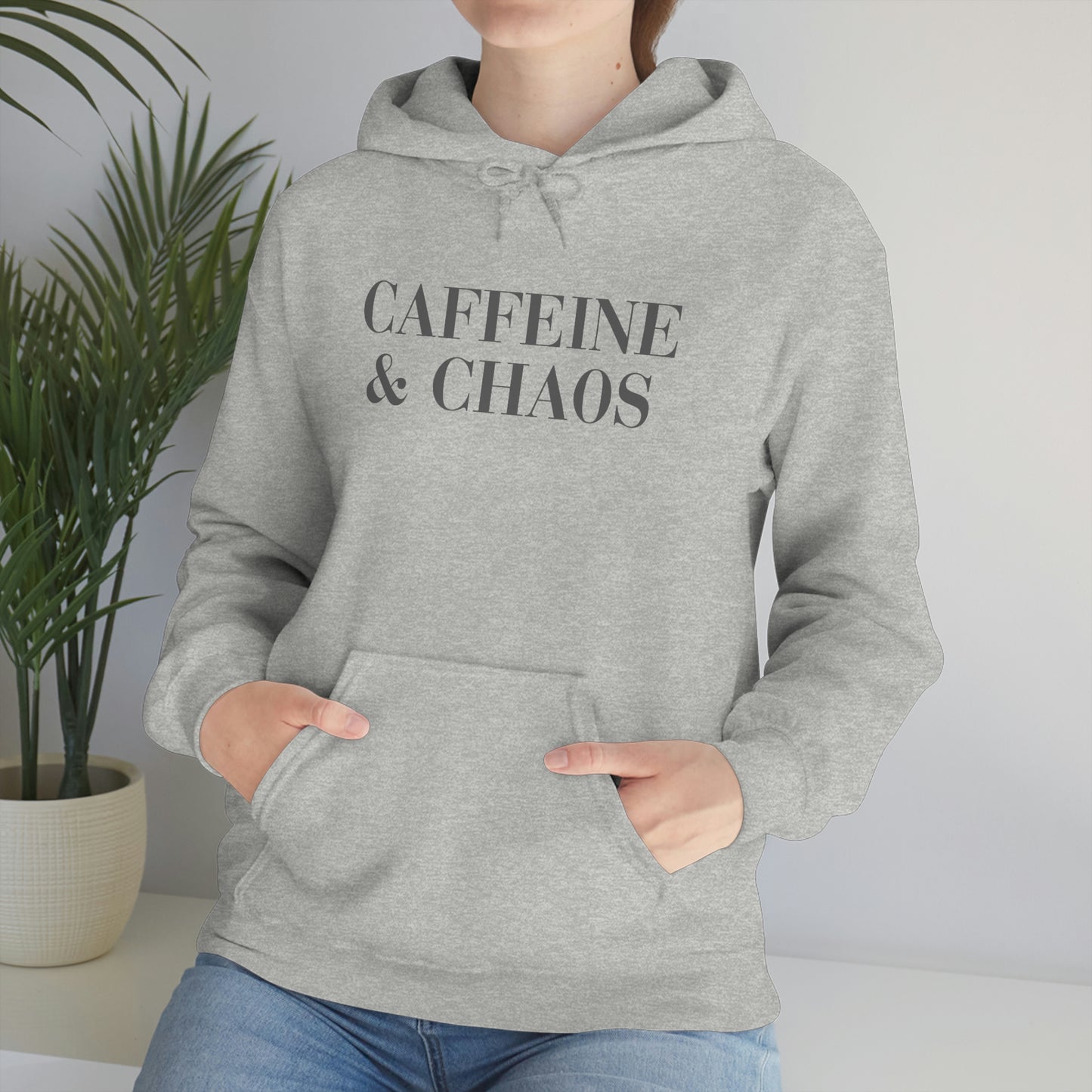 "Caffeine and Chaos" Unisex Heavy Blend™ Hooded Sweatshirt
