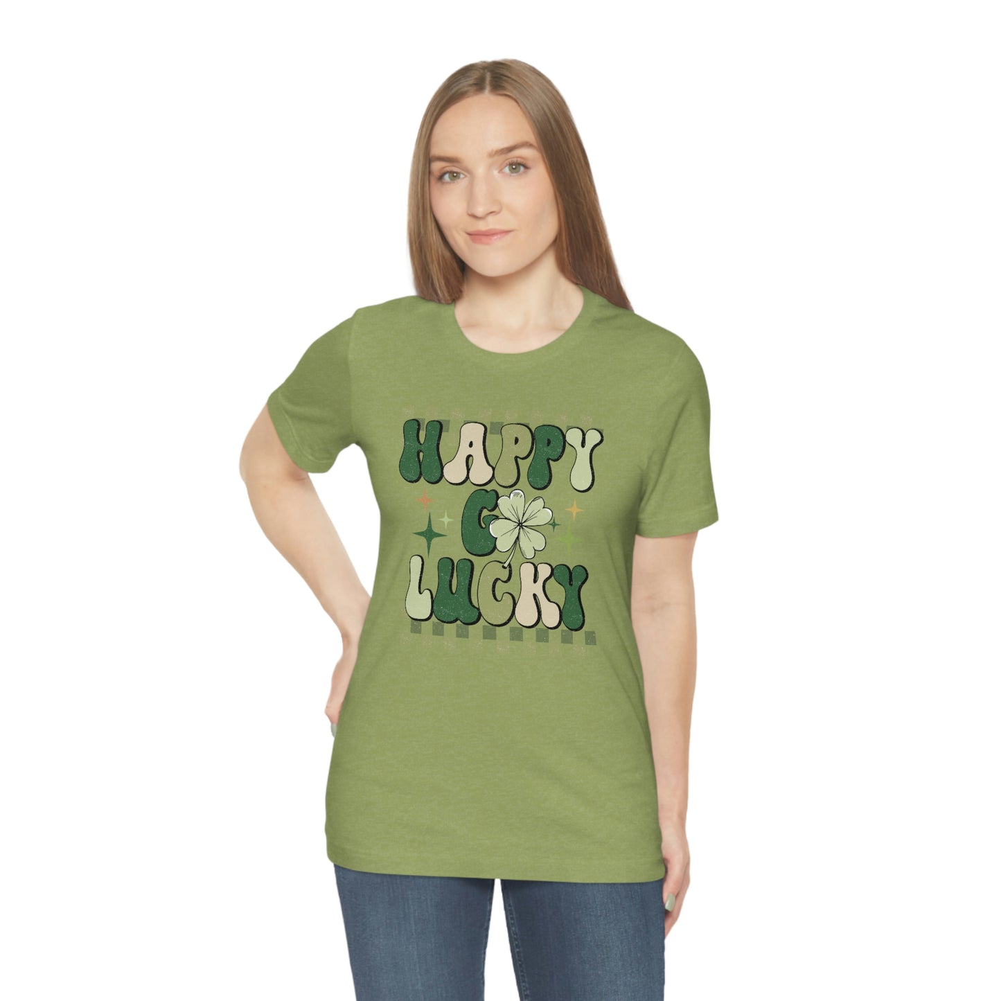 "Happy Go Lucky" Unisex Jersey Short Sleeve Tee (Bella Cavas 3001)