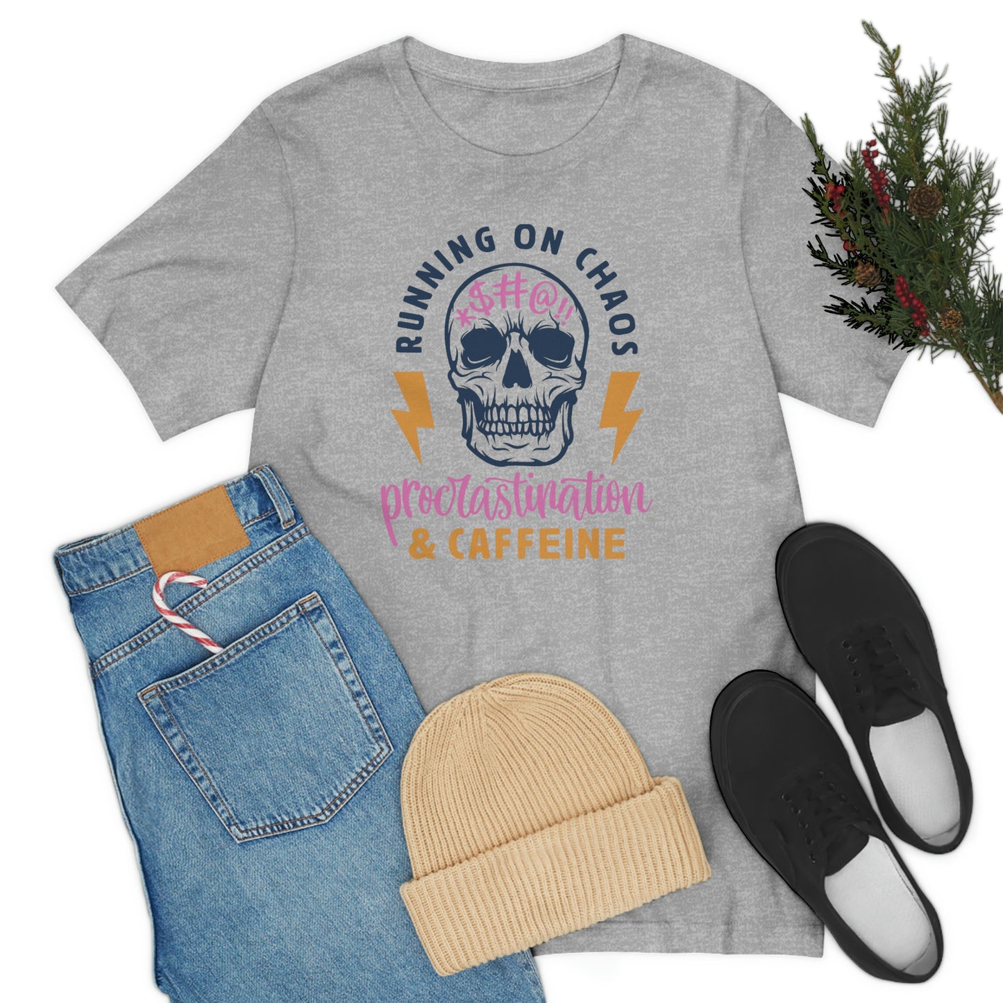 "Chaos and Caffeine" Unisex Jersey Short Sleeve Tee