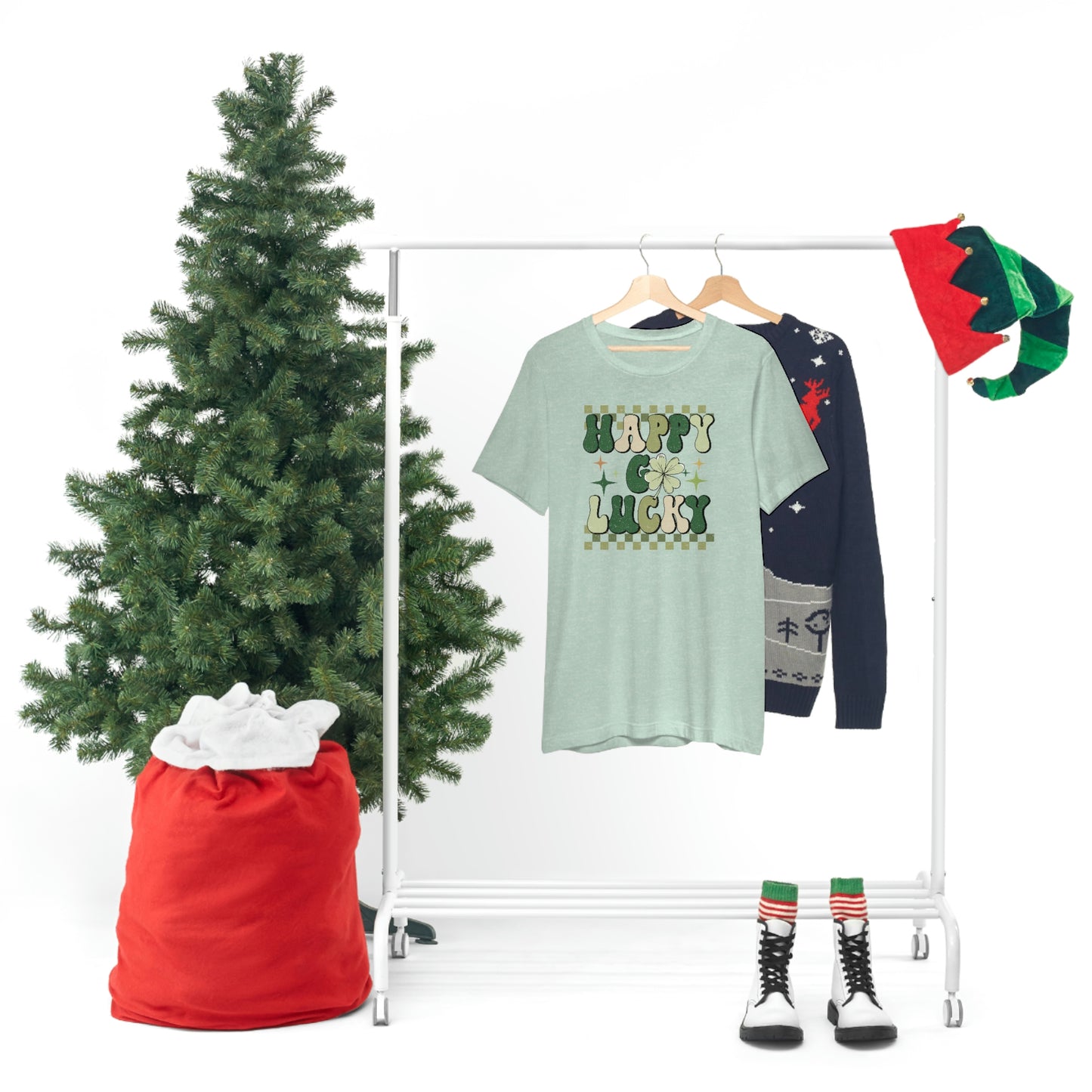"Happy Go Lucky" Unisex Jersey Short Sleeve Tee (Bella Cavas 3001)