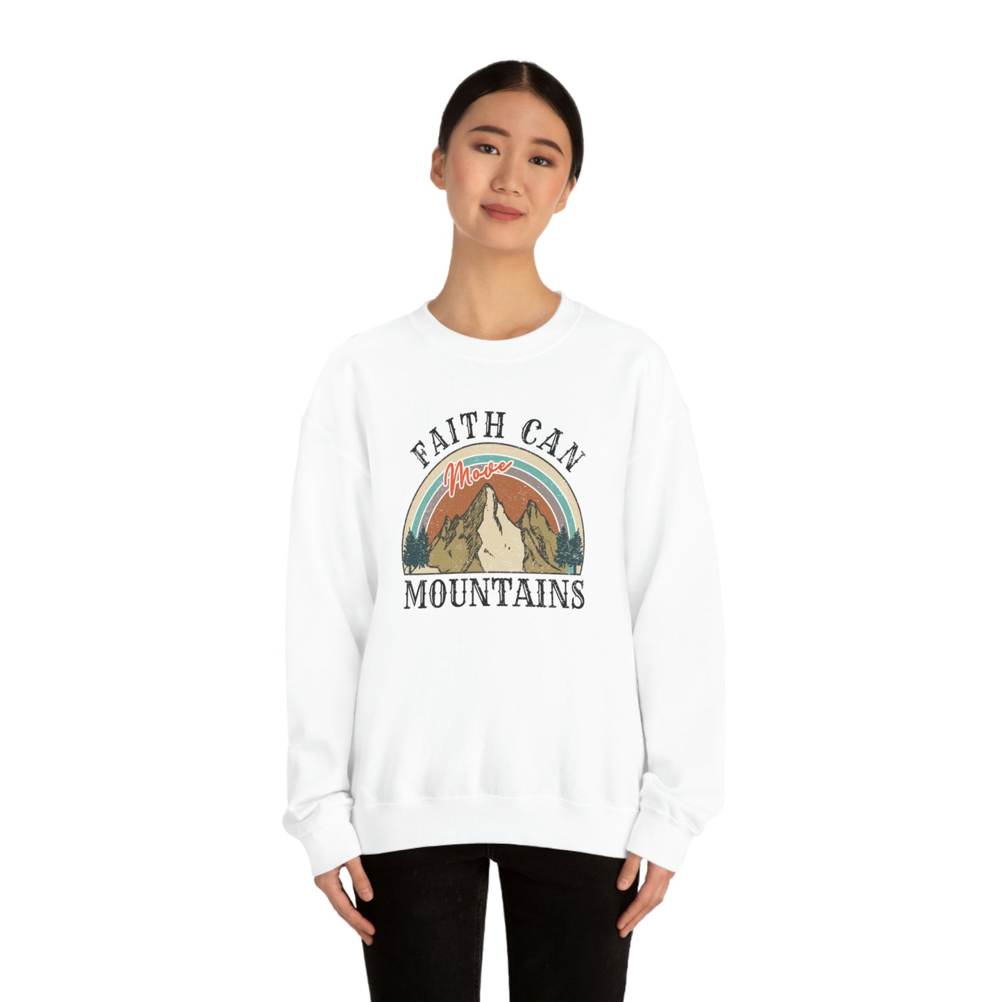 "Faith Can Move Mountains" Unisex Heavy Blend™ Crewneck Sweatshirt