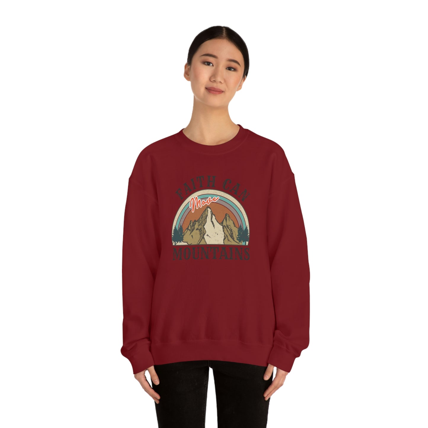 "Faith Can Move Mountains" Unisex Heavy Blend™ Crewneck Sweatshirt