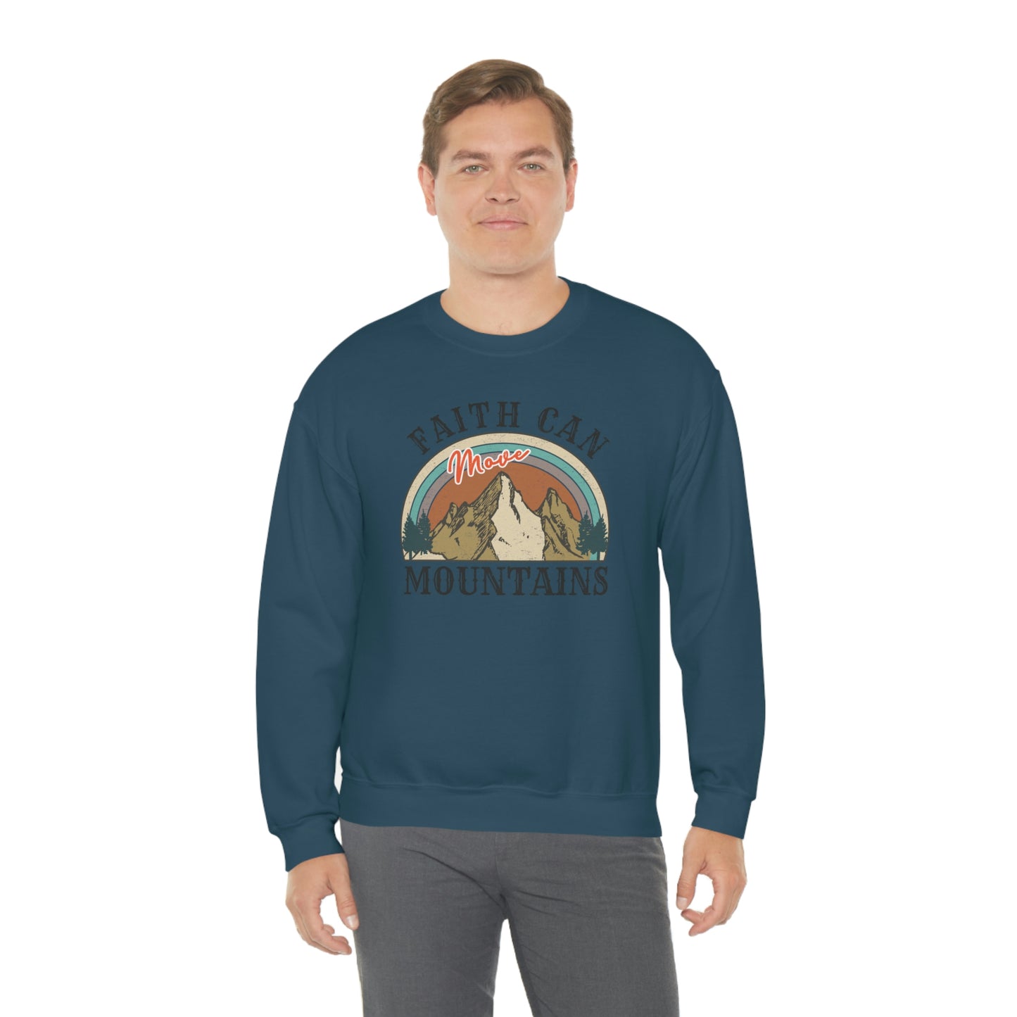 "Faith Can Move Mountains" Unisex Heavy Blend™ Crewneck Sweatshirt