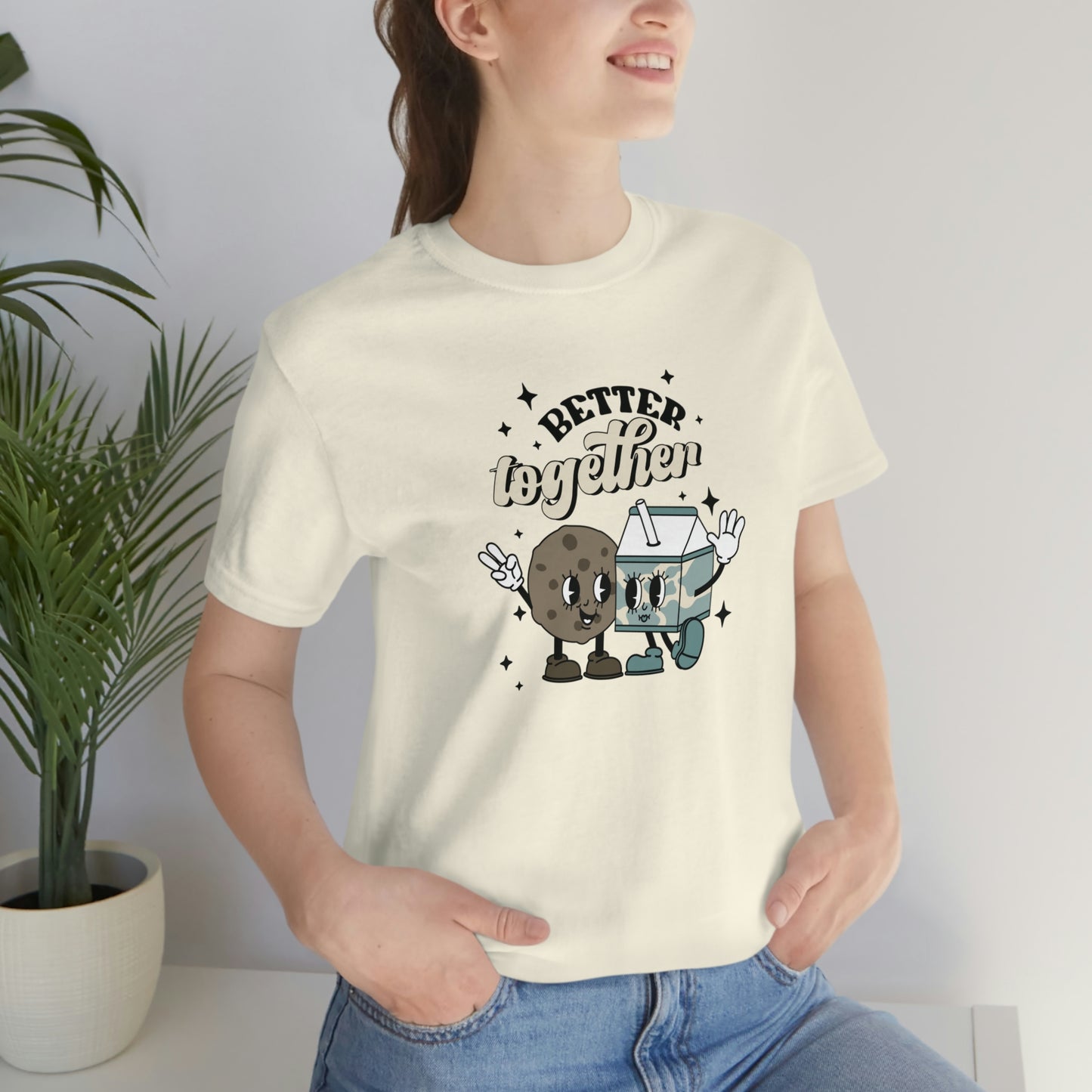 "Better Together- Milk and Cookies" Bella Canvas Unisex Jersey Short Sleeve Tee