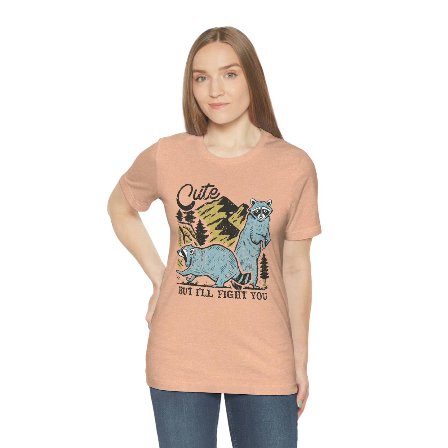 "Cute, but I'll fight you" Bella Canvas Unisex Jersey Short Sleeve Tee