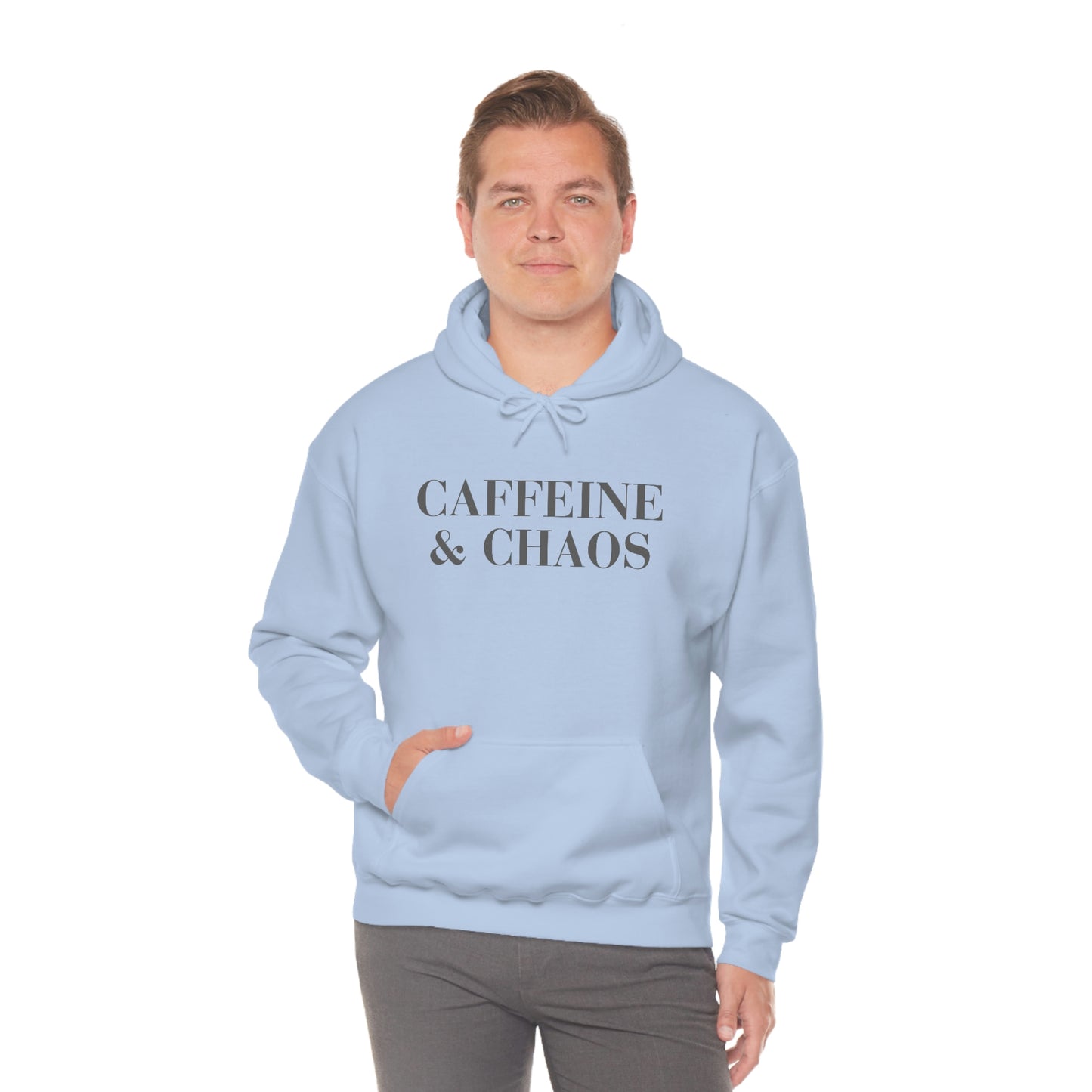 "Caffeine and Chaos" Unisex Heavy Blend™ Hooded Sweatshirt