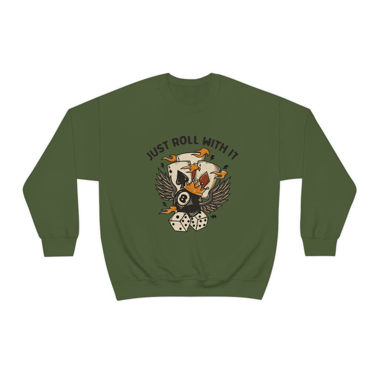 "Just Roll With It" Unisex Crewneck Sweatshirt