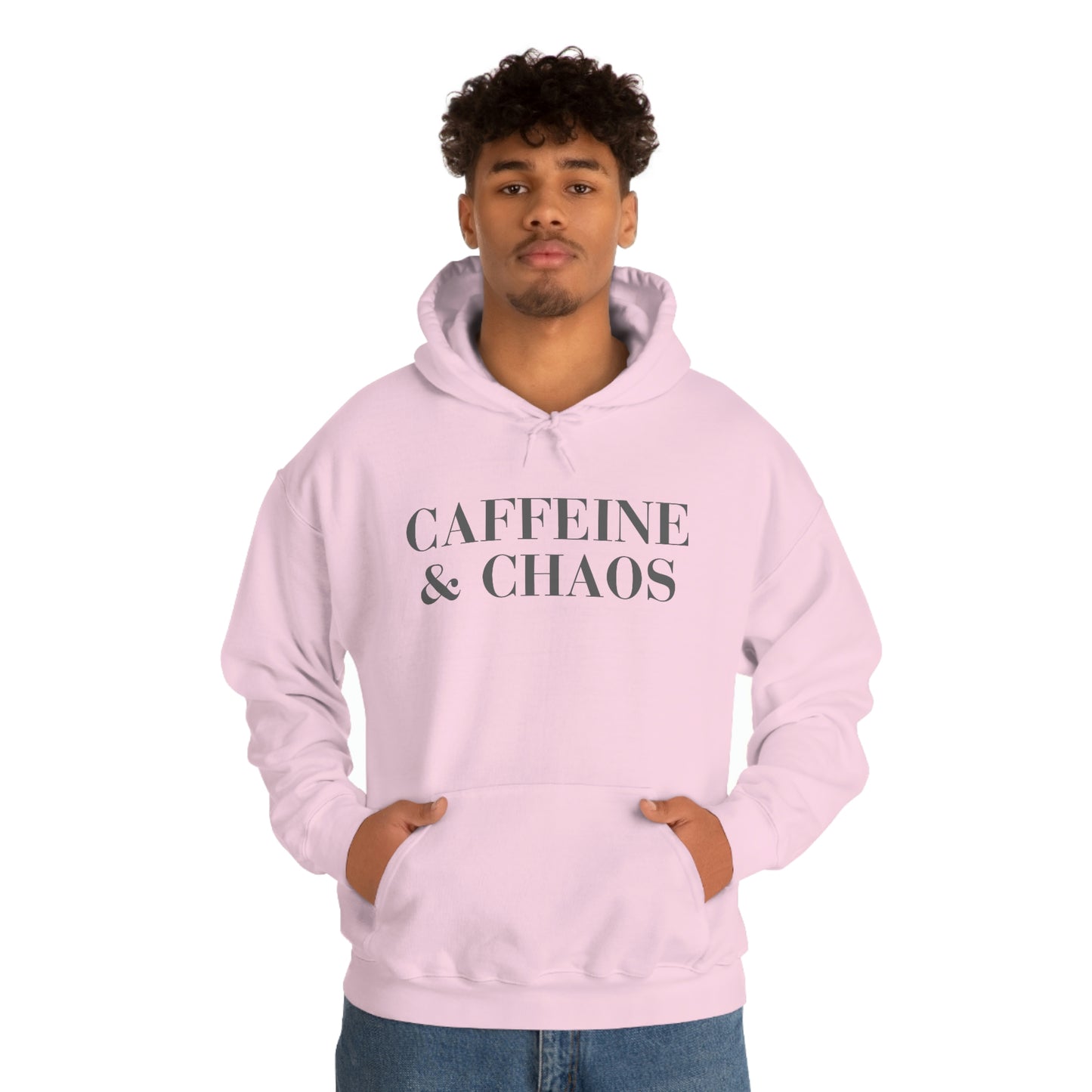 "Caffeine and Chaos" Unisex Heavy Blend™ Hooded Sweatshirt