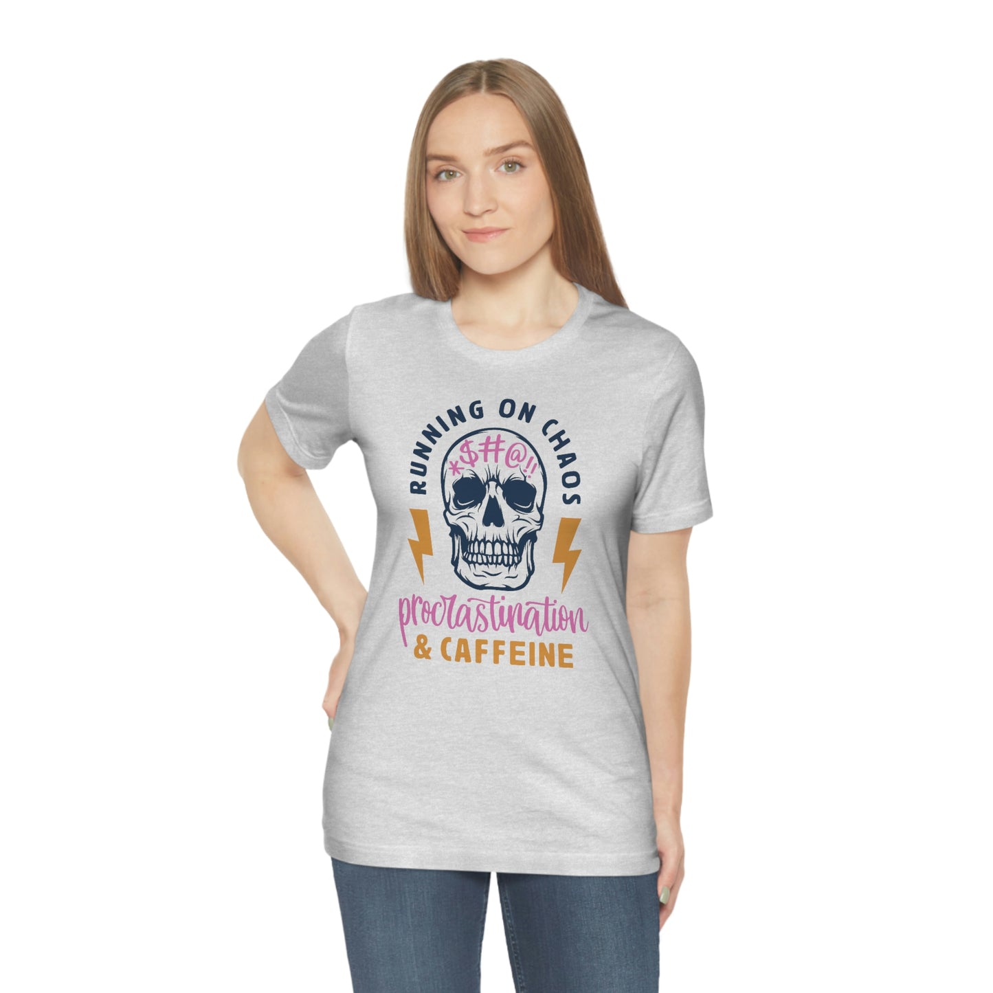 "Chaos and Caffeine" Unisex Jersey Short Sleeve Tee
