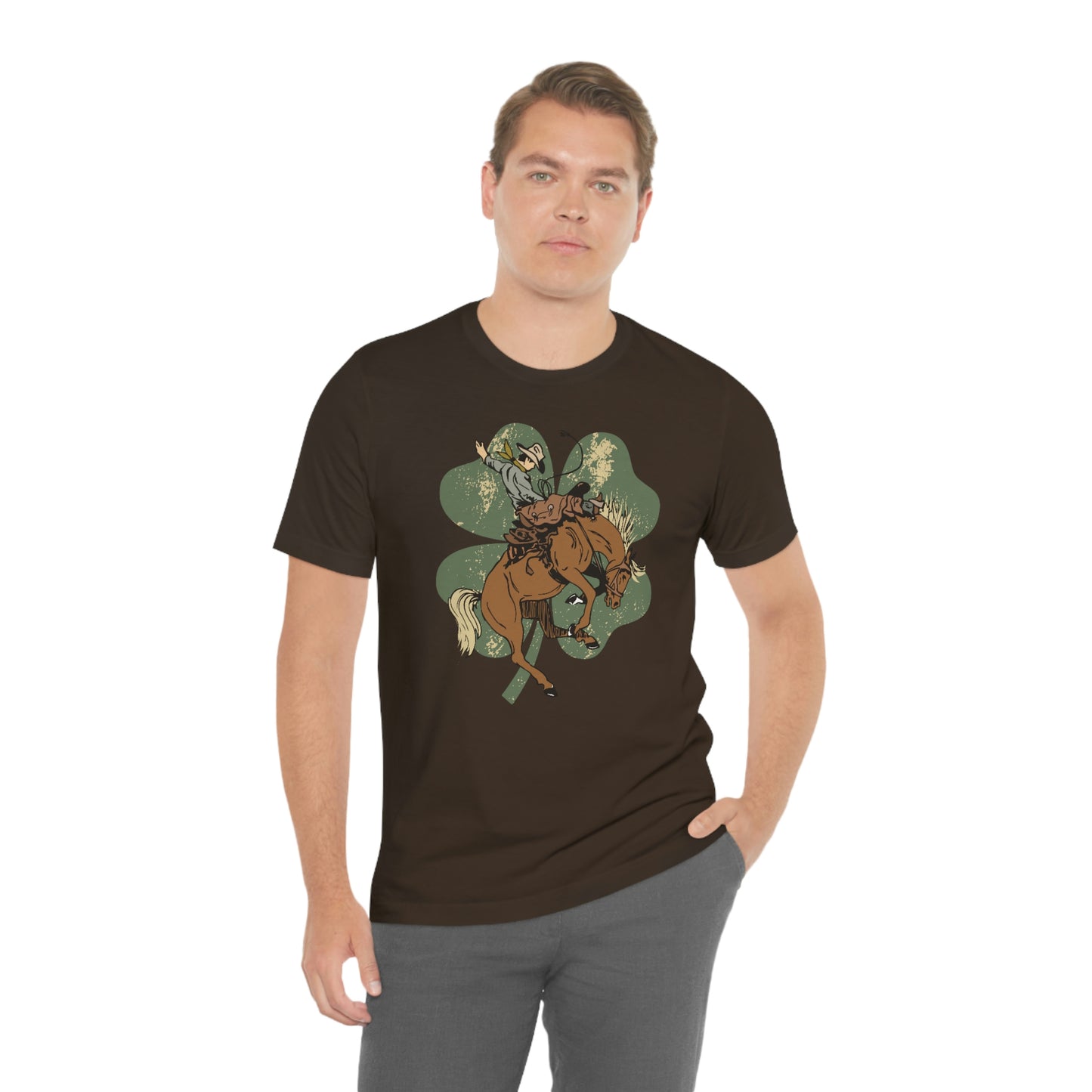"Lucky Cowboy" Unisex Jersey Short Sleeve Tee (Bella Cavas 3001)