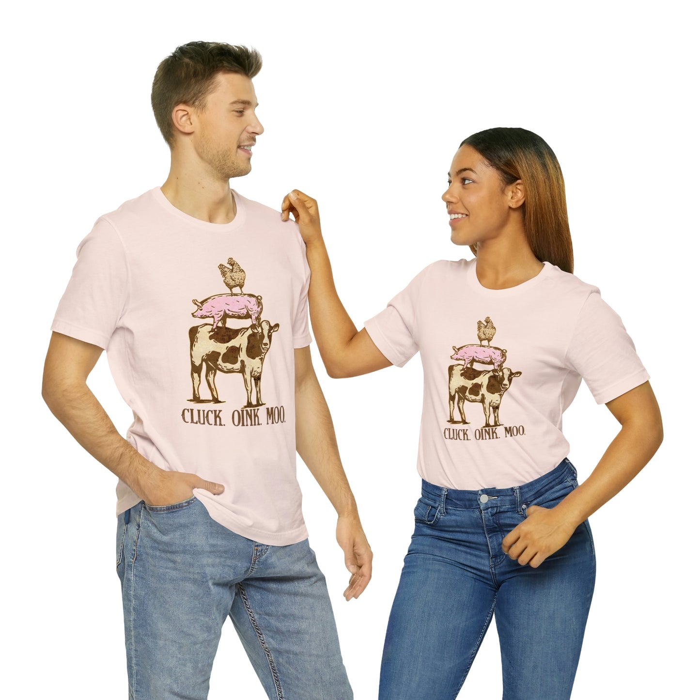 "Cluck, Oink, Moo" Bella Canvas Short Sleeve Tee