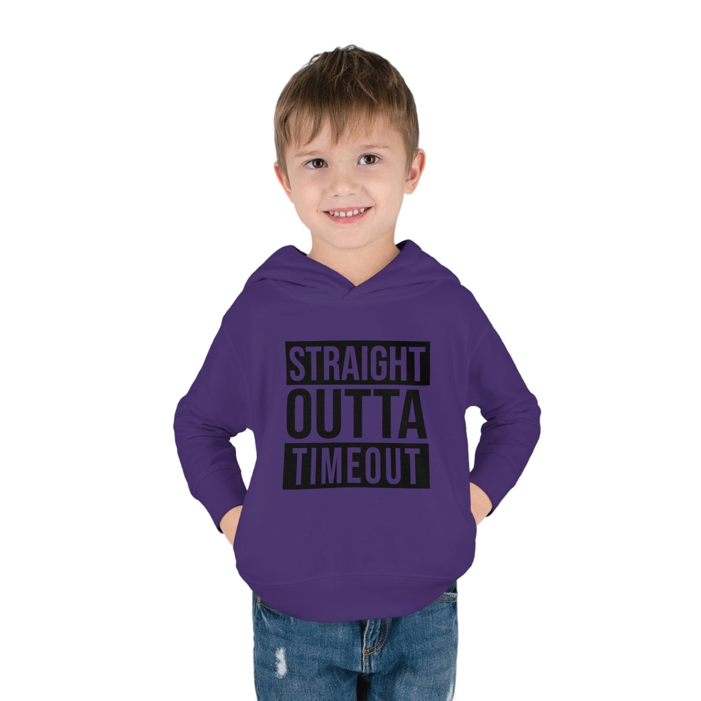 "Straight Outta Timeout" Toddler Pullover Fleece Hoodie (2T-6T)