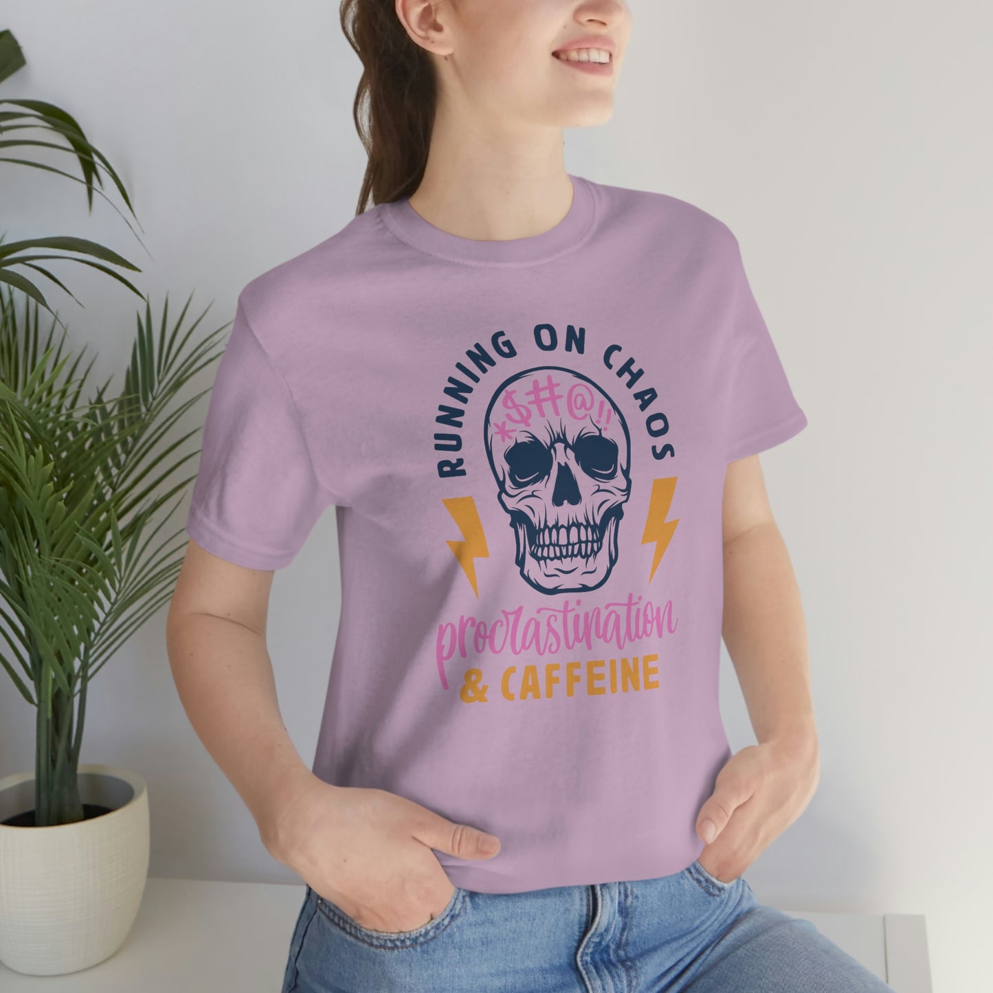 "Chaos and Caffeine" Unisex Jersey Short Sleeve Tee