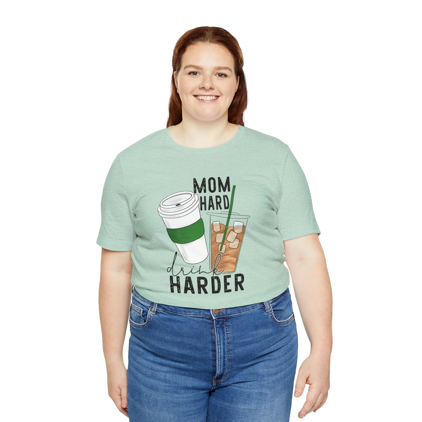 "Mom Hard, Drink Harder" Bella Canvas Short Sleeve Tee
