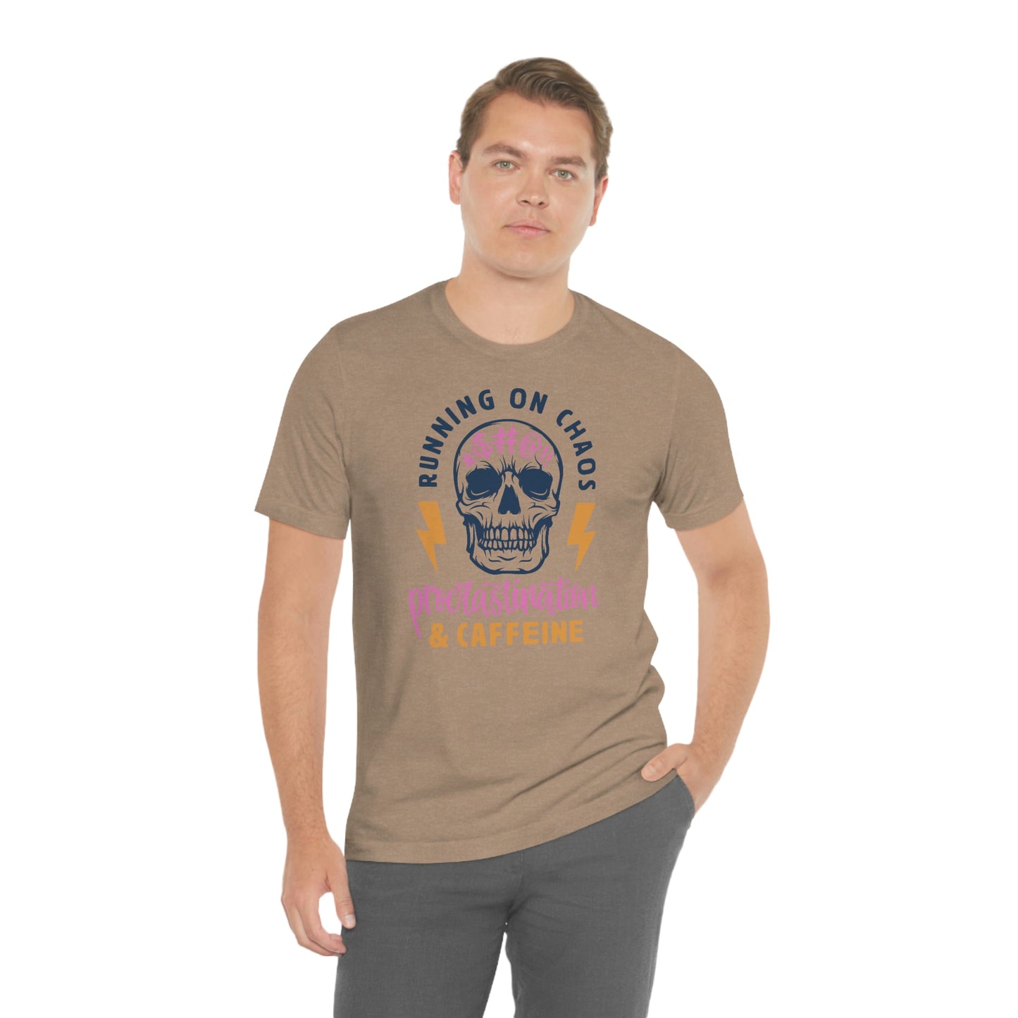 "Chaos and Caffeine" Unisex Jersey Short Sleeve Tee