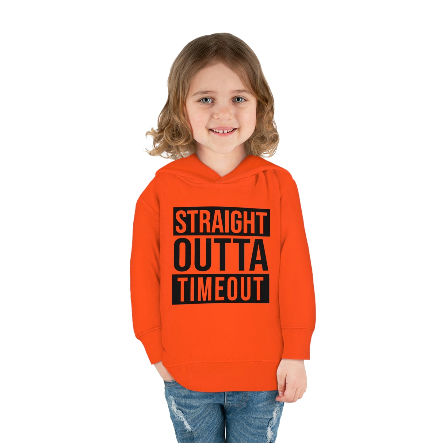 "Straight Outta Timeout" Toddler Pullover Fleece Hoodie (2T-6T)