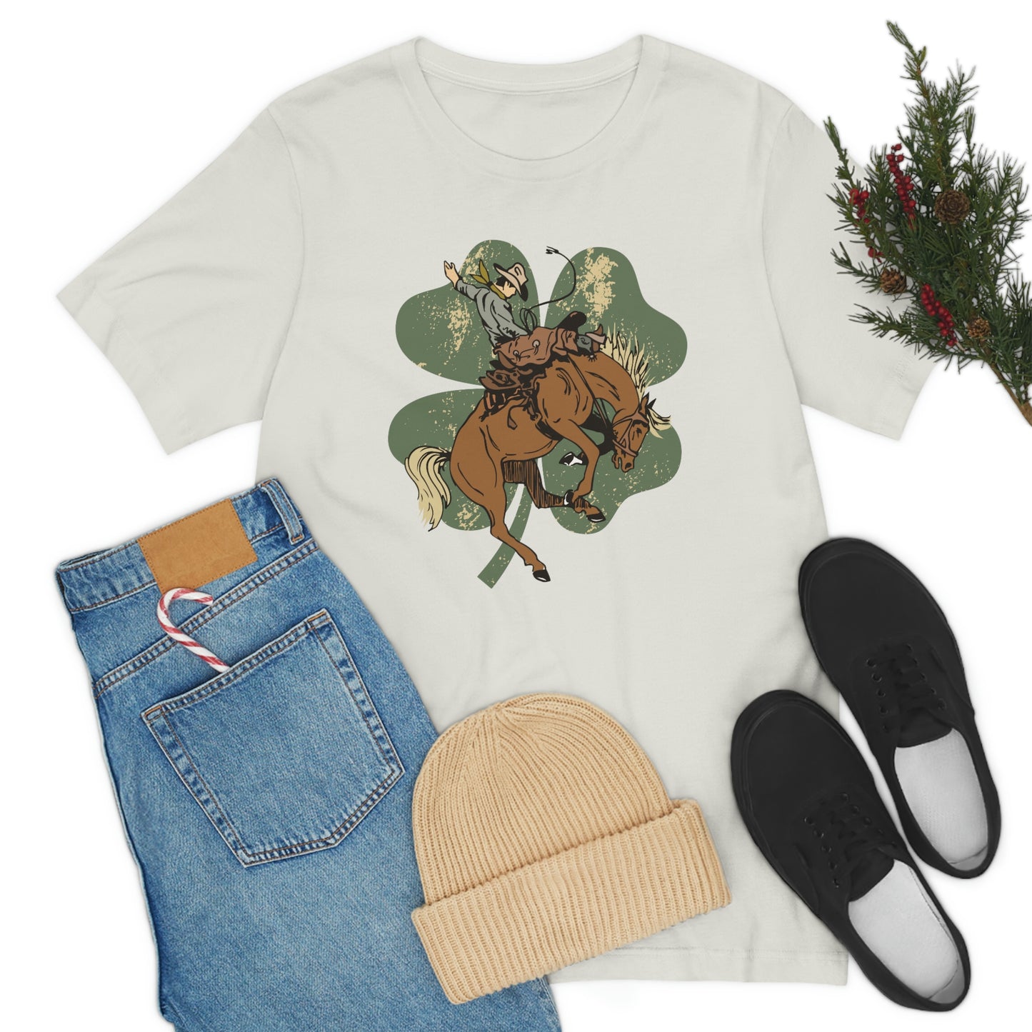 "Lucky Cowboy" Unisex Jersey Short Sleeve Tee (Bella Cavas 3001)