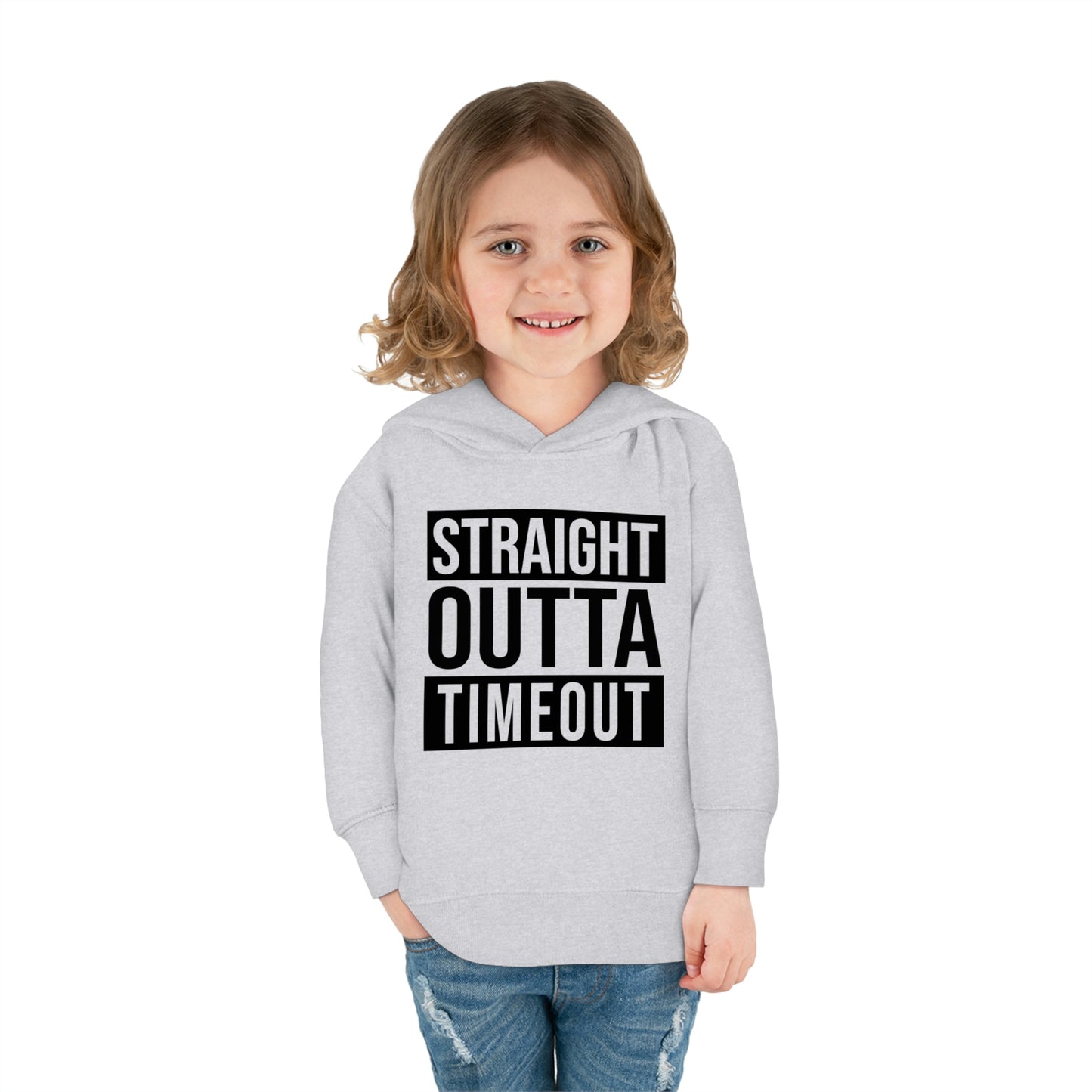 "Straight Outta Timeout" Toddler Pullover Fleece Hoodie (2T-6T)