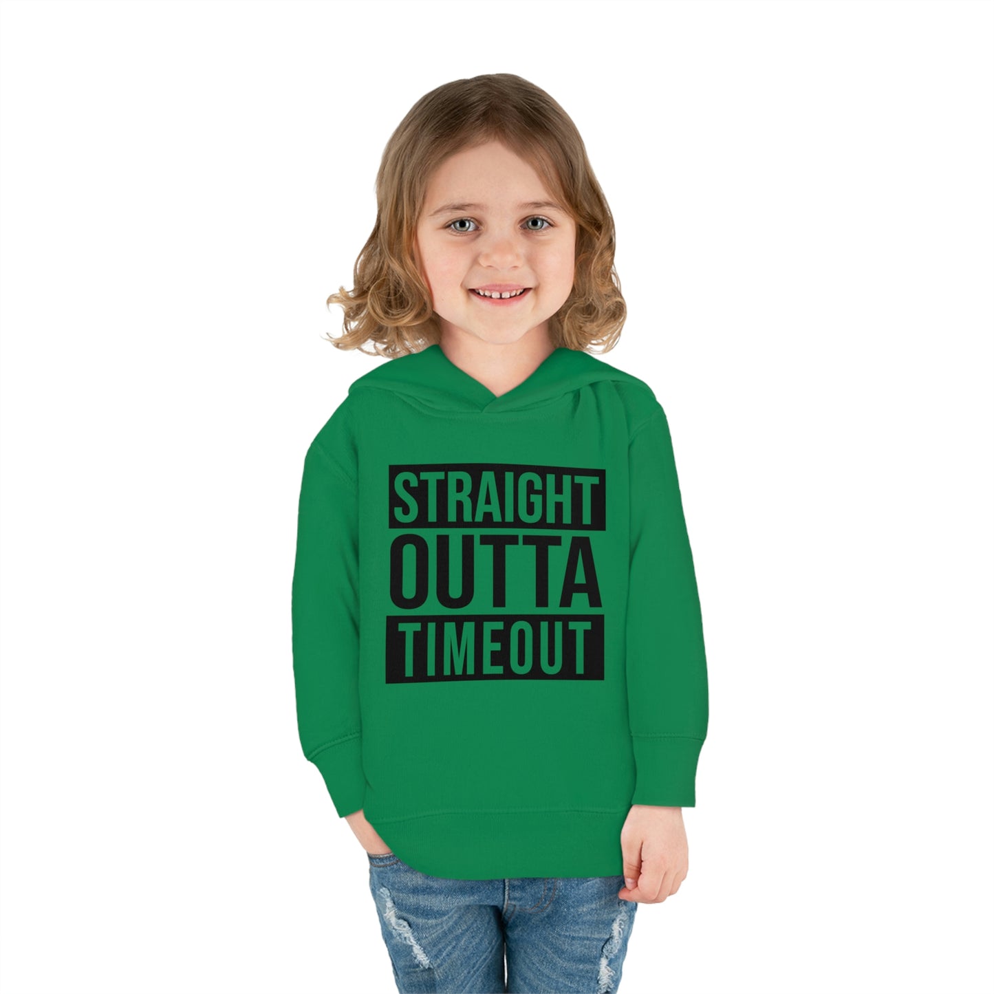 "Straight Outta Timeout" Toddler Pullover Fleece Hoodie (2T-6T)