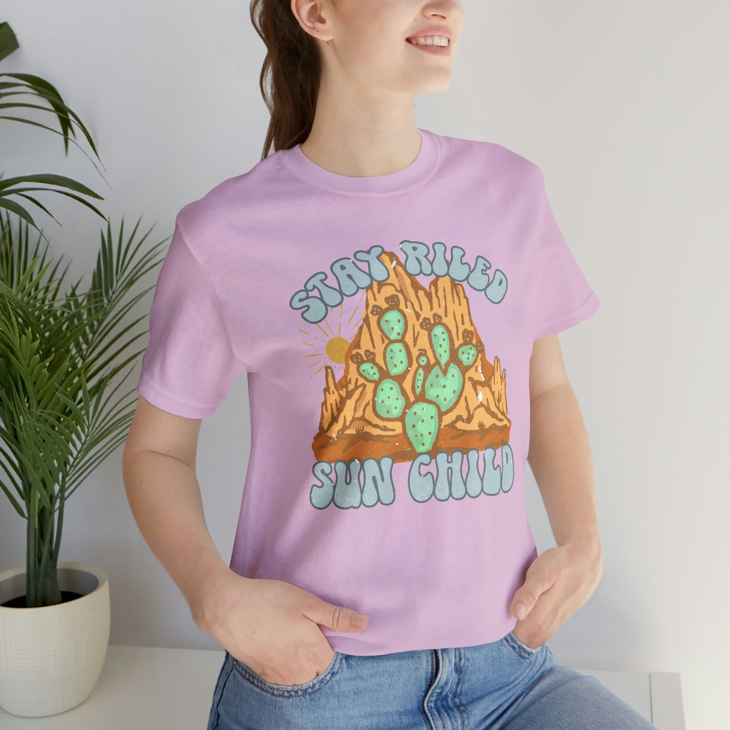 "Stay Riled Sun Child" Bella Canvas Short Sleeve Tee