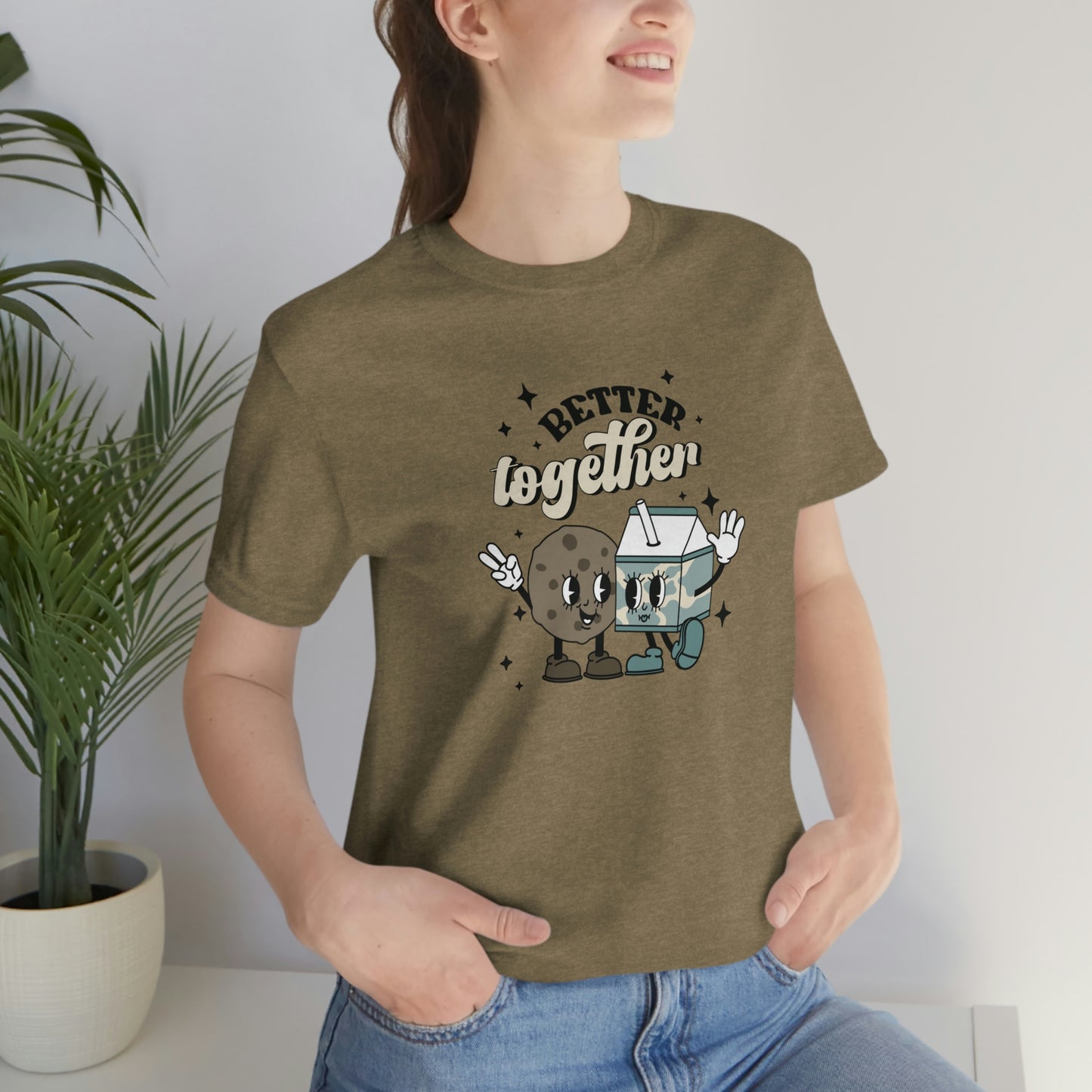 "Better Together- Milk and Cookies" Bella Canvas Unisex Jersey Short Sleeve Tee