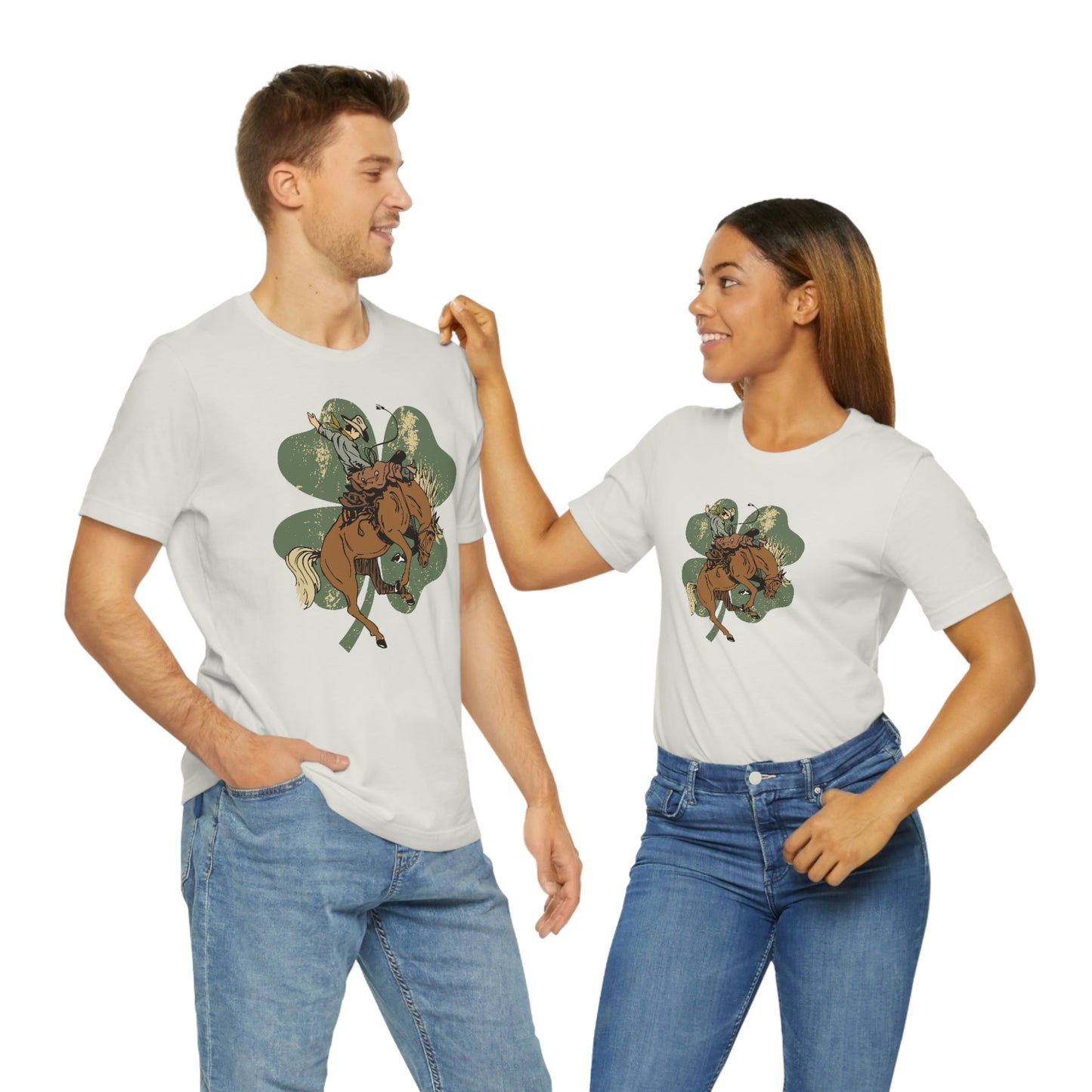 "Lucky Cowboy" Unisex Jersey Short Sleeve Tee (Bella Cavas 3001)