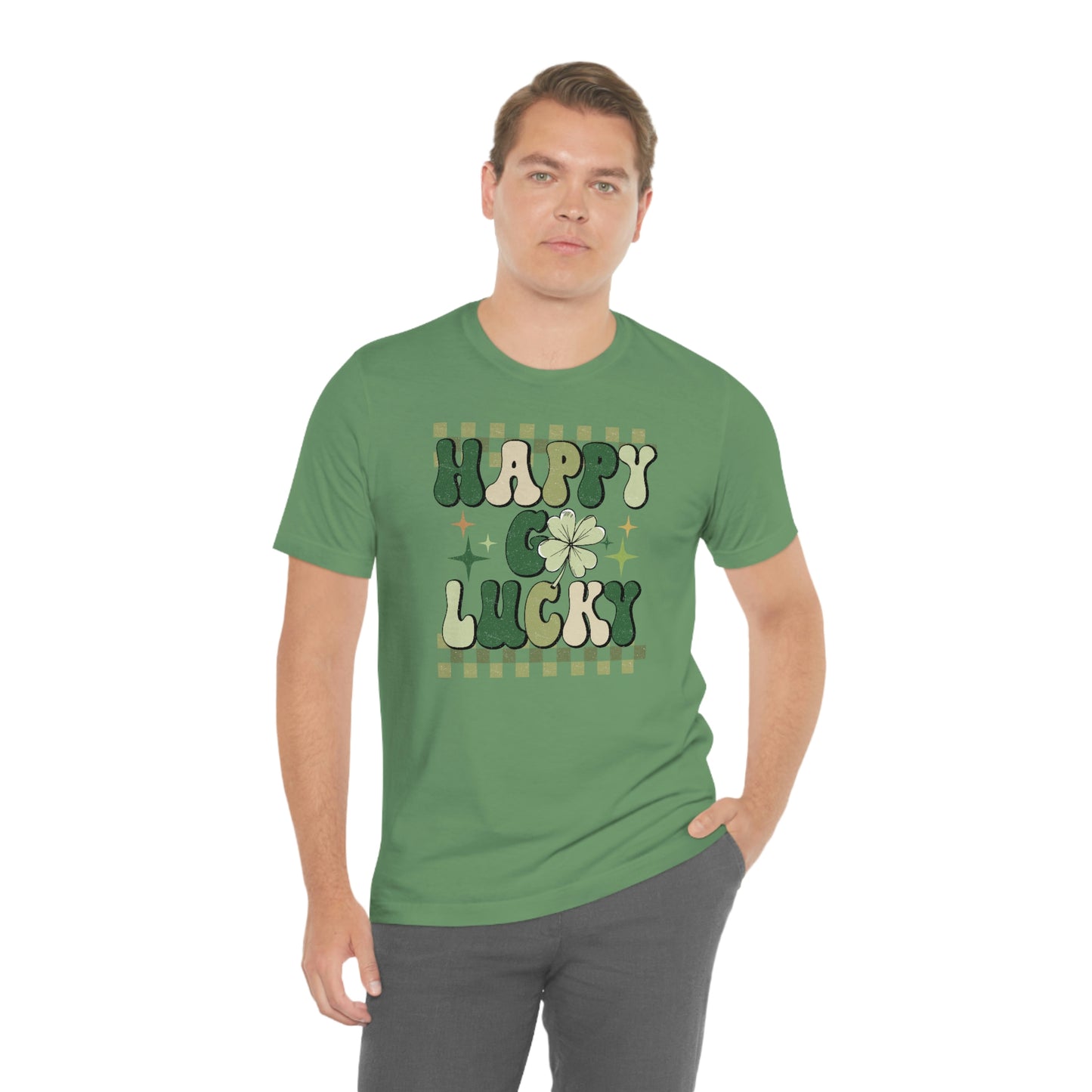 "Happy Go Lucky" Unisex Jersey Short Sleeve Tee (Bella Cavas 3001)