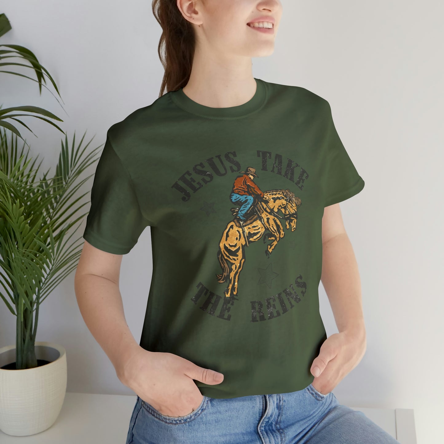 "Jesus Take the Reins" Bella Canvas Short Sleeve Tee