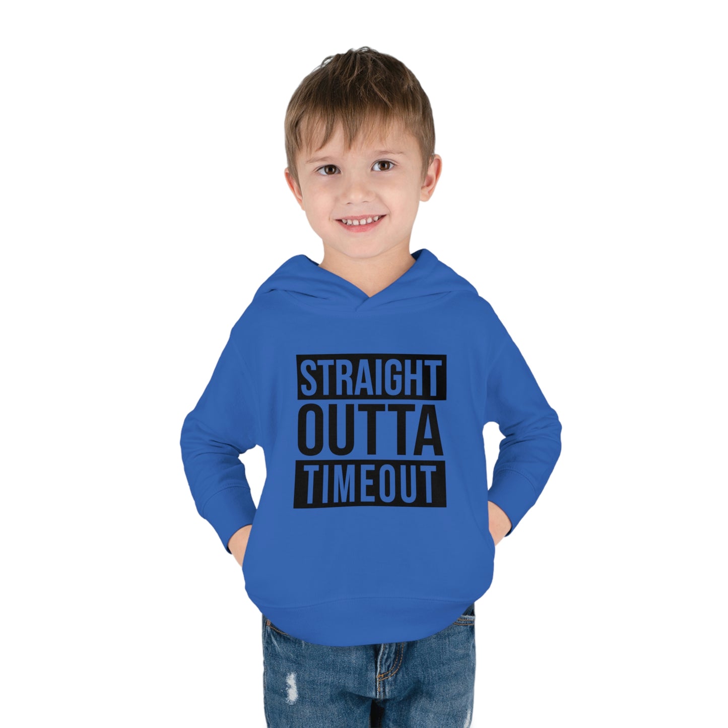 "Straight Outta Timeout" Toddler Pullover Fleece Hoodie (2T-6T)