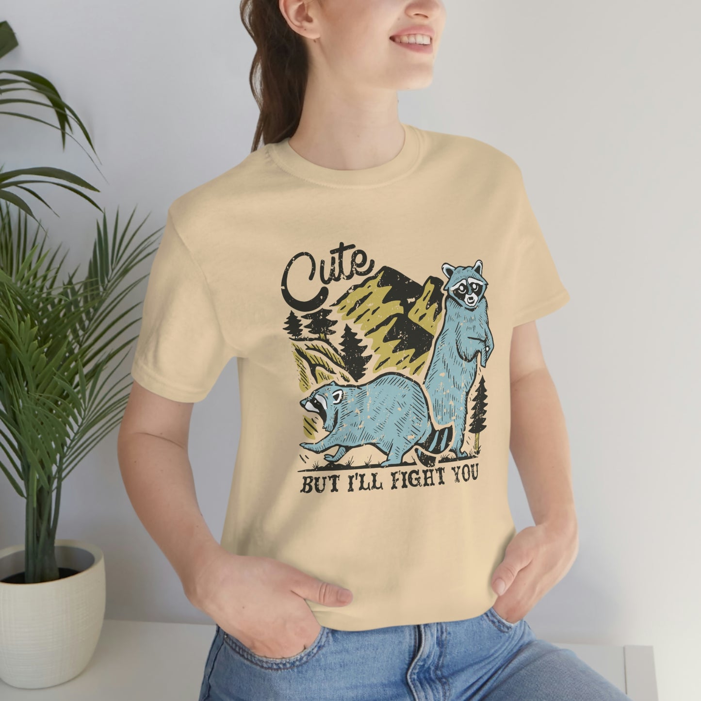 "Cute, but I'll fight you" Bella Canvas Unisex Jersey Short Sleeve Tee