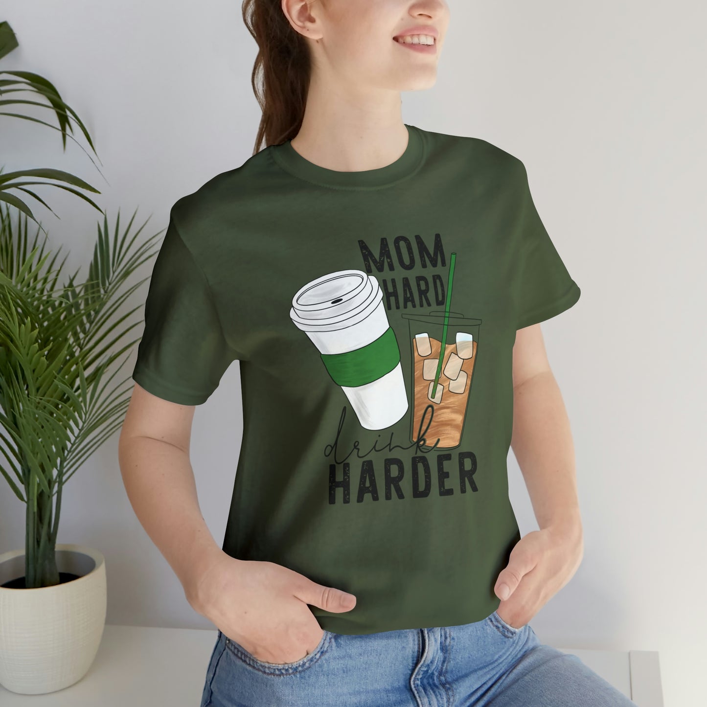 "Mom Hard, Drink Harder" Bella Canvas Short Sleeve Tee