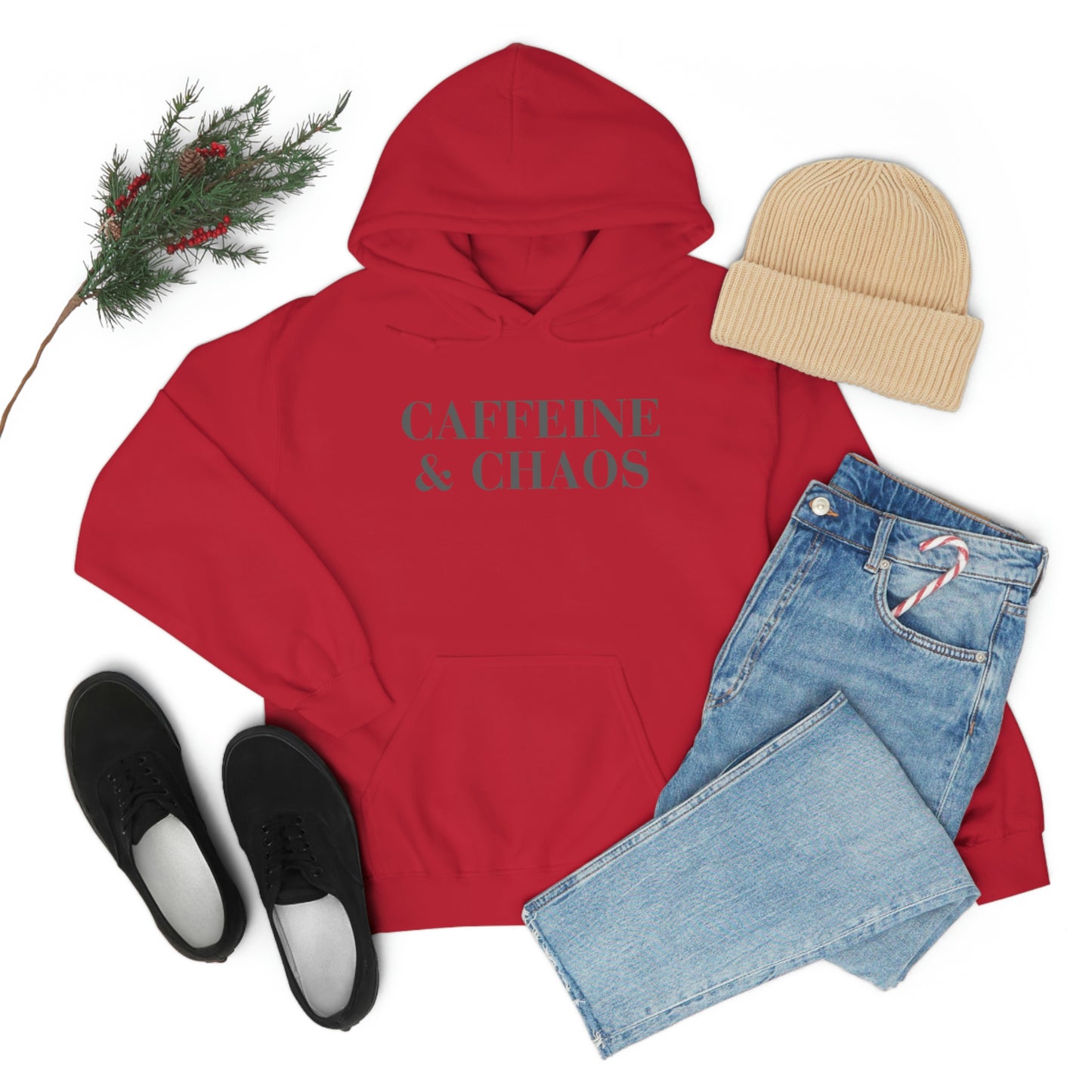 "Caffeine and Chaos" Unisex Heavy Blend™ Hooded Sweatshirt