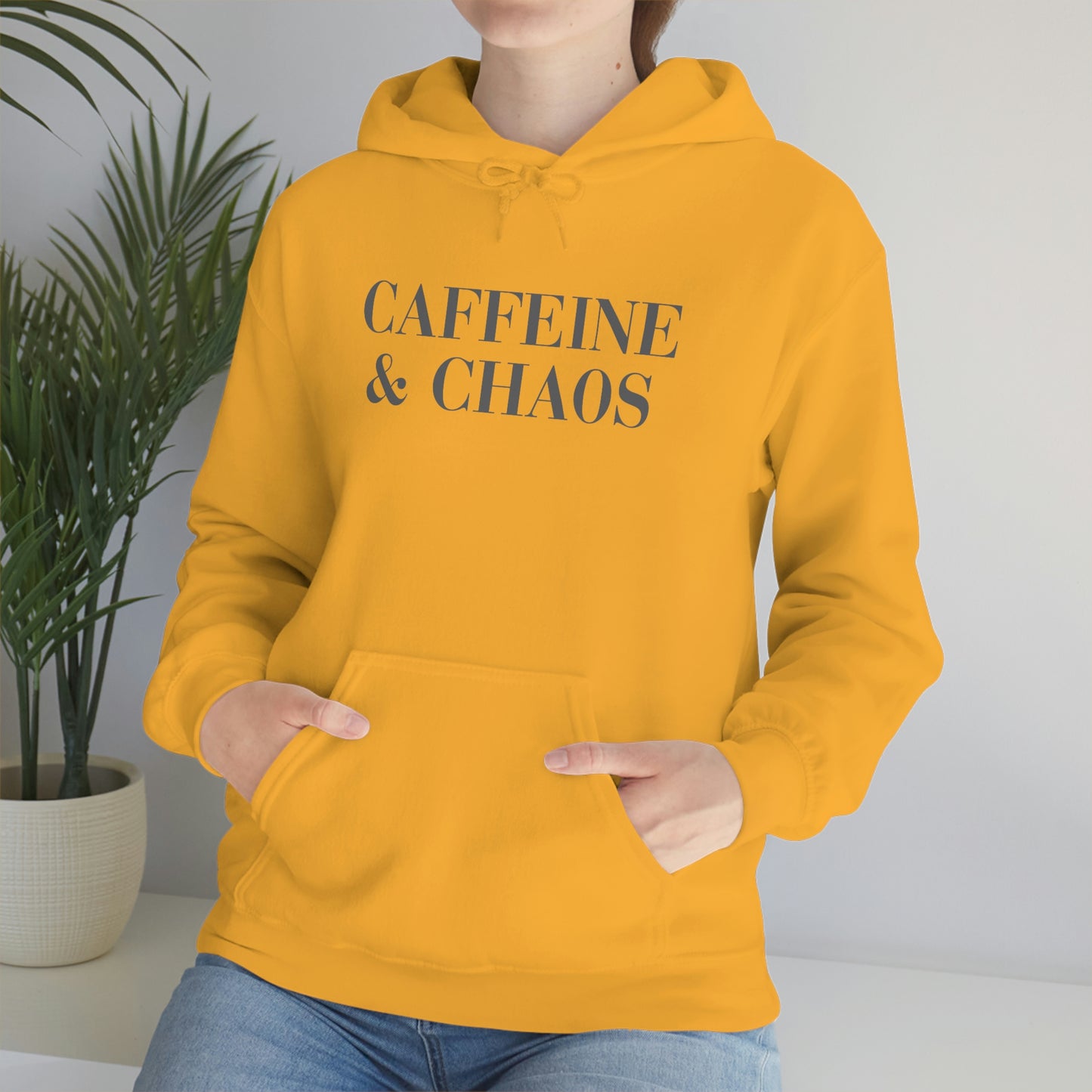 "Caffeine and Chaos" Unisex Heavy Blend™ Hooded Sweatshirt