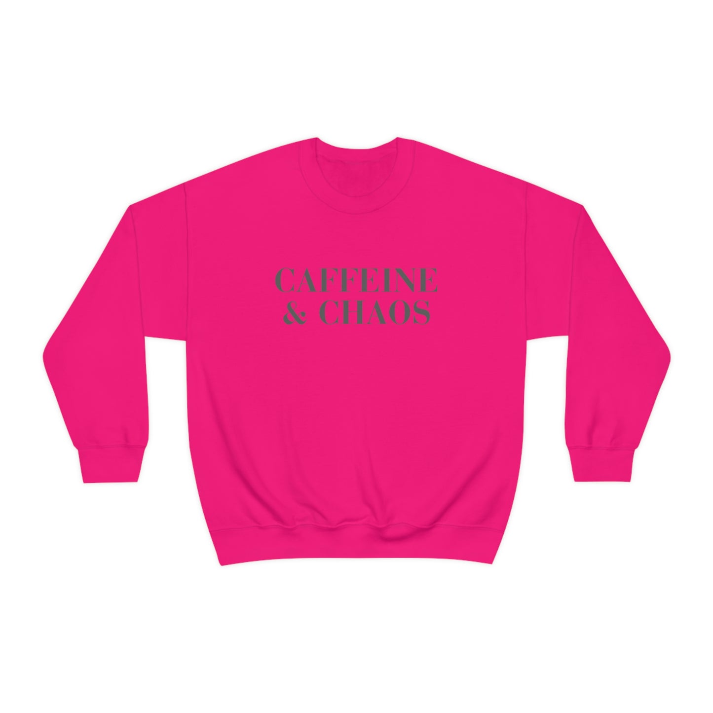 "Caffeine and Chaos" Unisex Heavy Blend™ Crewneck Sweatshirt