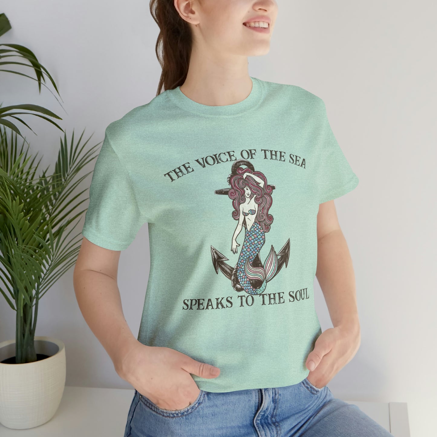 "The Voice of the Sea Speaks to the Soul" Bella Canvas Short Sleeve Tee