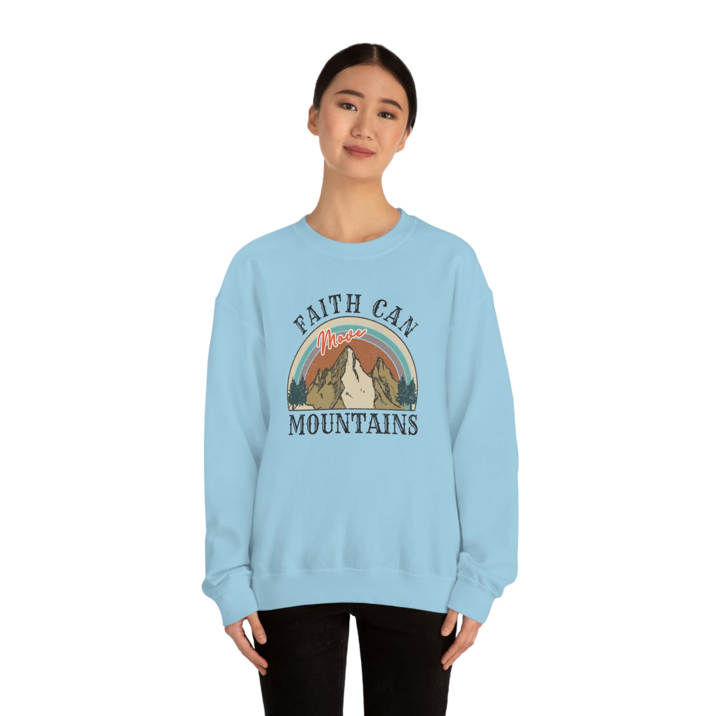 "Faith Can Move Mountains" Unisex Heavy Blend™ Crewneck Sweatshirt