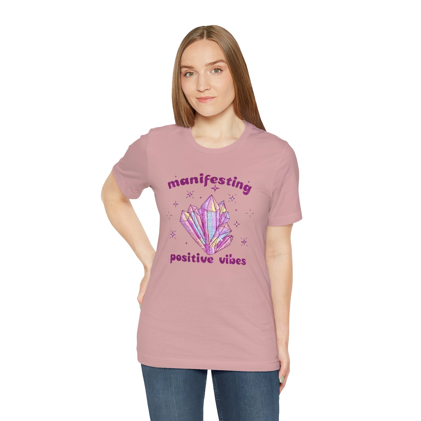 "Manifesting Positive Vibes" Bella Canvas Short Sleeve Tee