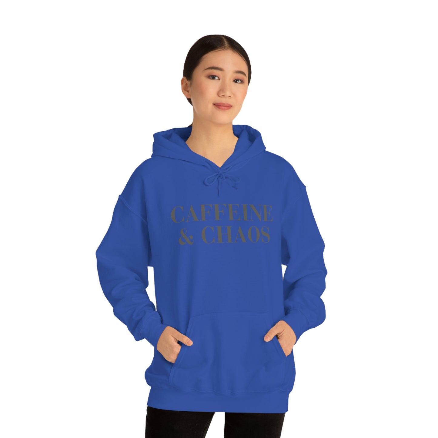 "Caffeine and Chaos" Unisex Heavy Blend™ Hooded Sweatshirt