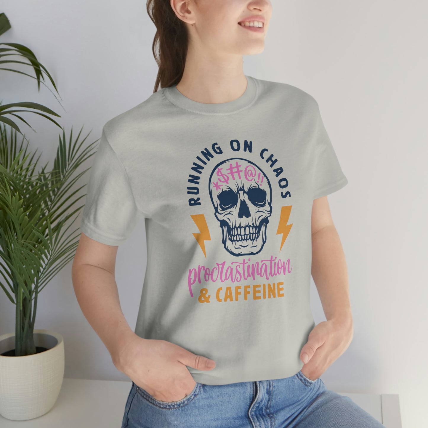 "Chaos and Caffeine" Unisex Jersey Short Sleeve Tee