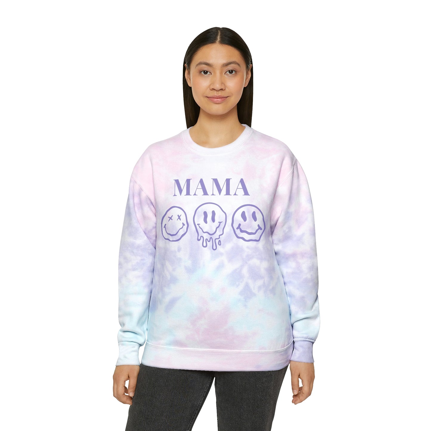 "Smiley MAMA" Unisex Tie-Dye Sweatshirt