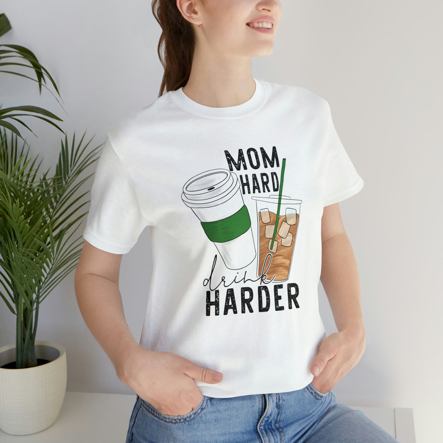 "Mom Hard, Drink Harder" Bella Canvas Short Sleeve Tee