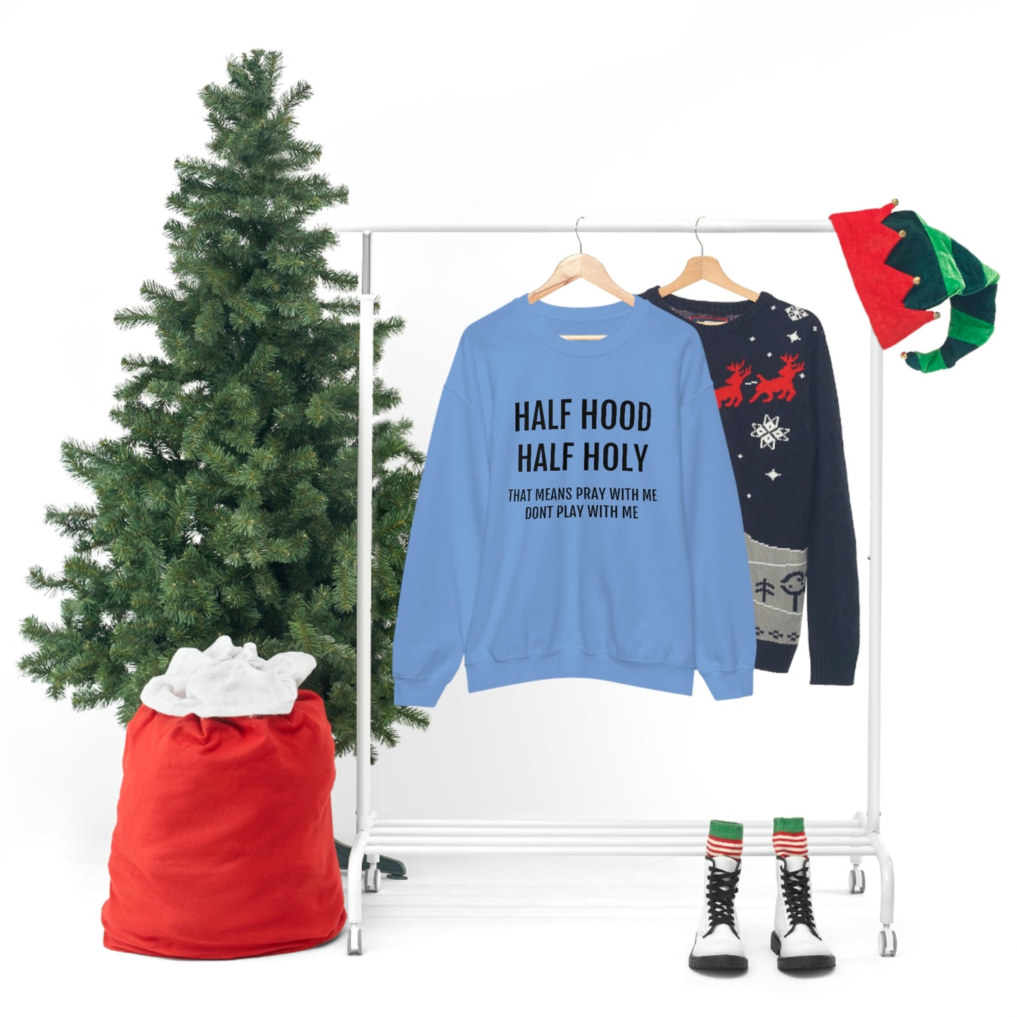 “Half Hood Half Holy” Unisex Heavy Blend™ Crewneck Sweatshirt