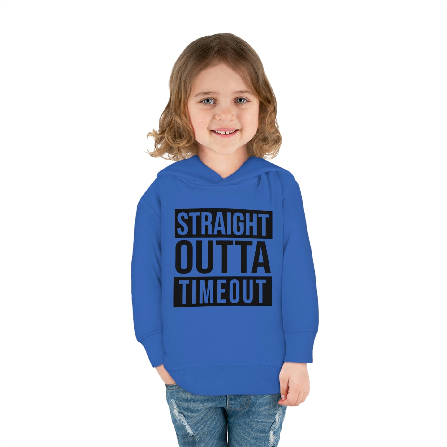 "Straight Outta Timeout" Toddler Pullover Fleece Hoodie (2T-6T)