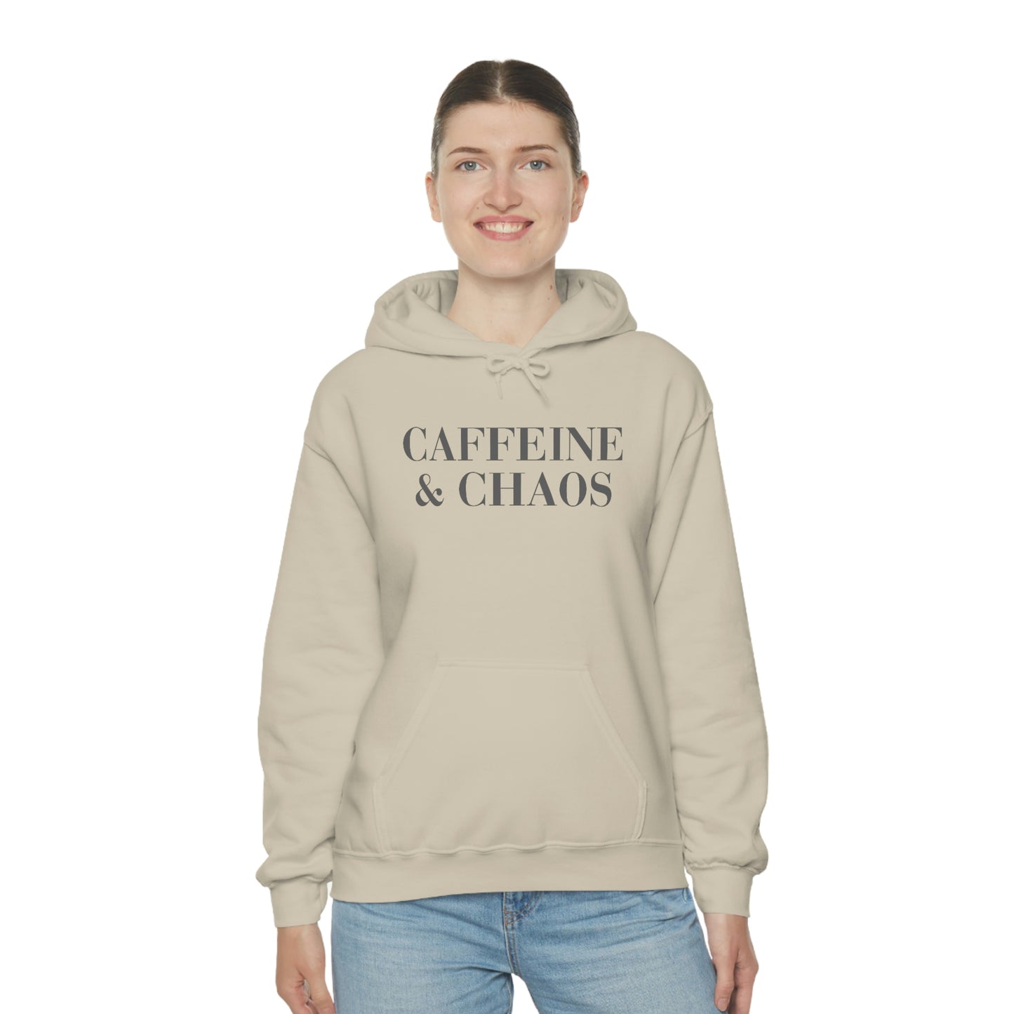 "Caffeine and Chaos" Unisex Heavy Blend™ Hooded Sweatshirt