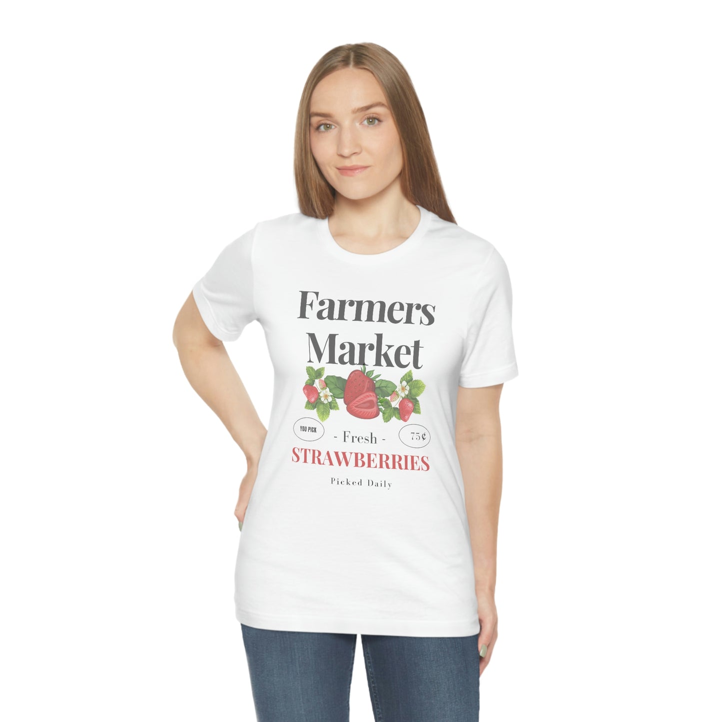 "Fresh Strawberries" Unisex Jersey Short Sleeve Tee (Bella Canvas 3001)