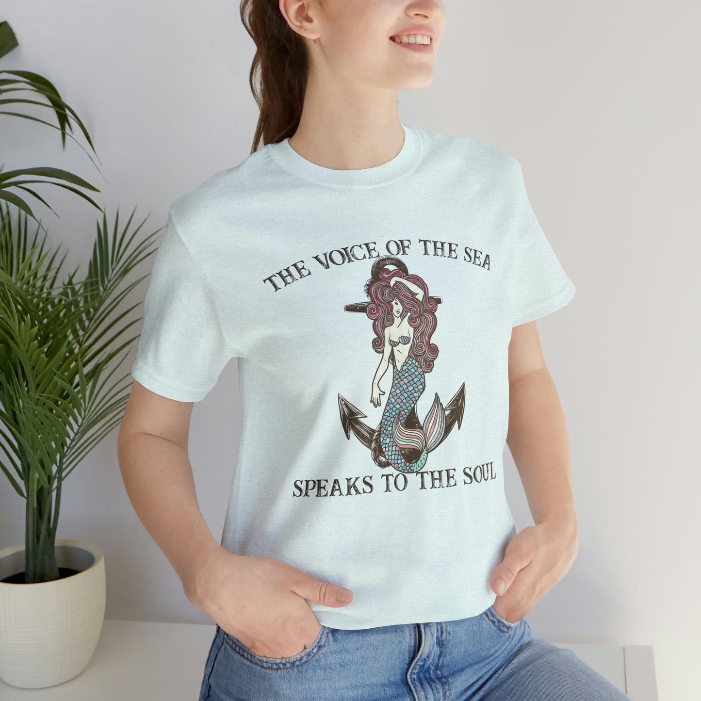 "The Voice of the Sea Speaks to the Soul" Bella Canvas Short Sleeve Tee
